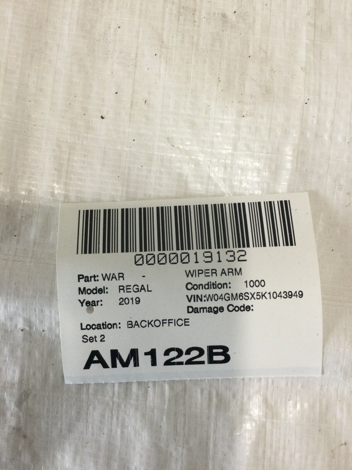 2019 Buick Regal  Windsheild  Wiper Arm Set Of 2  Left Side/Right Side OEM