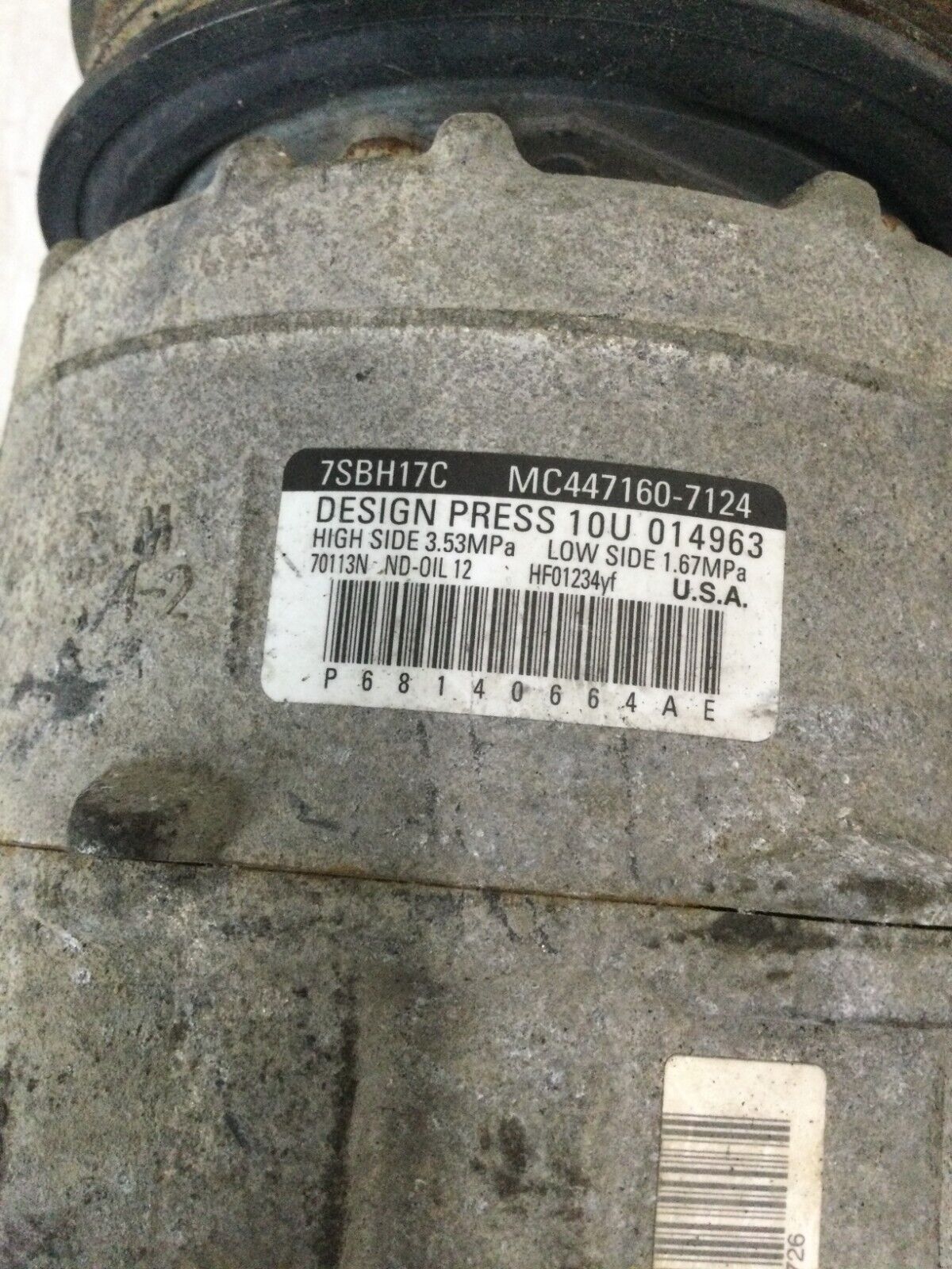 2018 RAM 1500 Air Compressor Assembly  68140664AE OEM