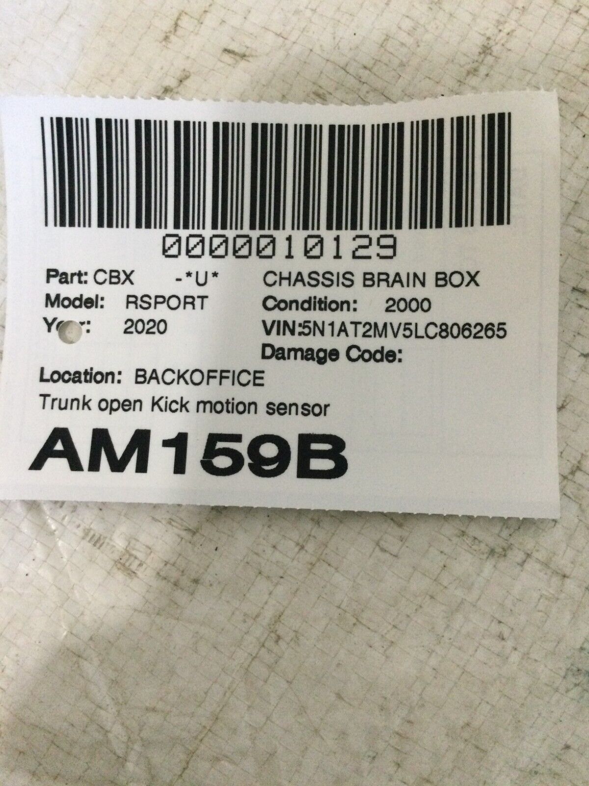 2018-2020 Nissan Rogue Tailgate Kick Motion Sensor Control Module 285T1-7FL1A OE