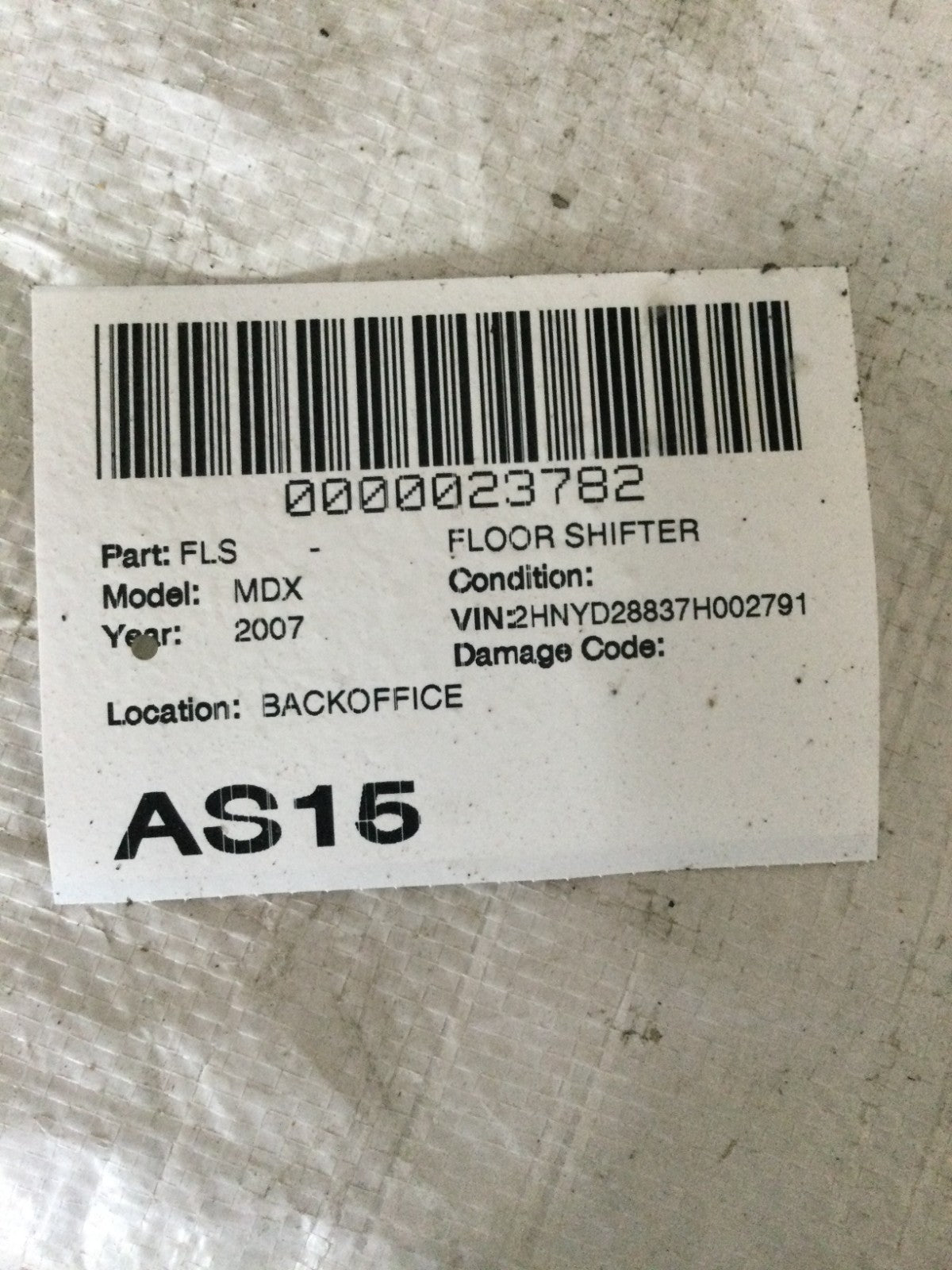 2007 Acura MDX Floor Shifter OEM