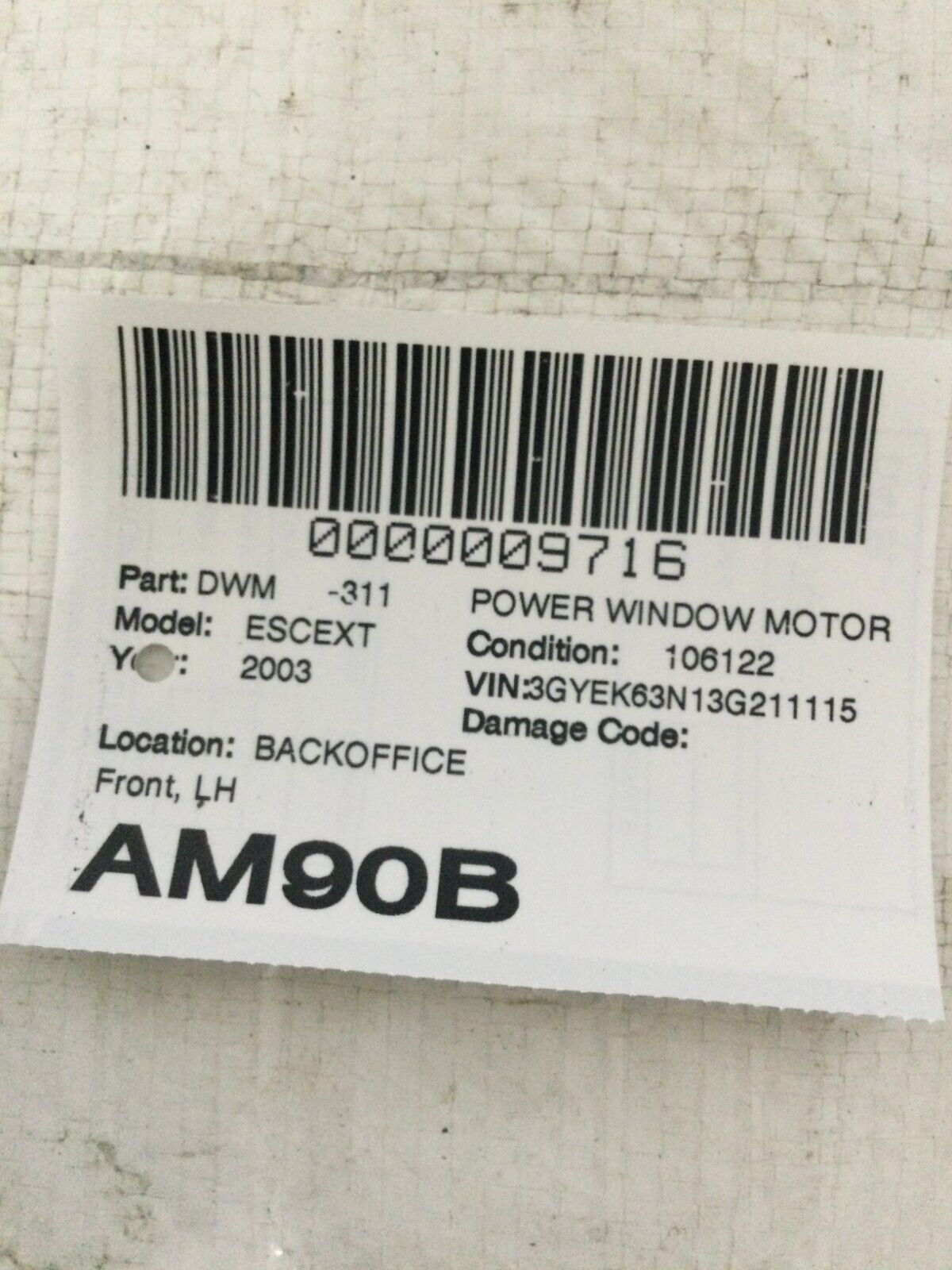2003-2006 Cadillac Escalade EXT Front Left Power Window Motor OEM