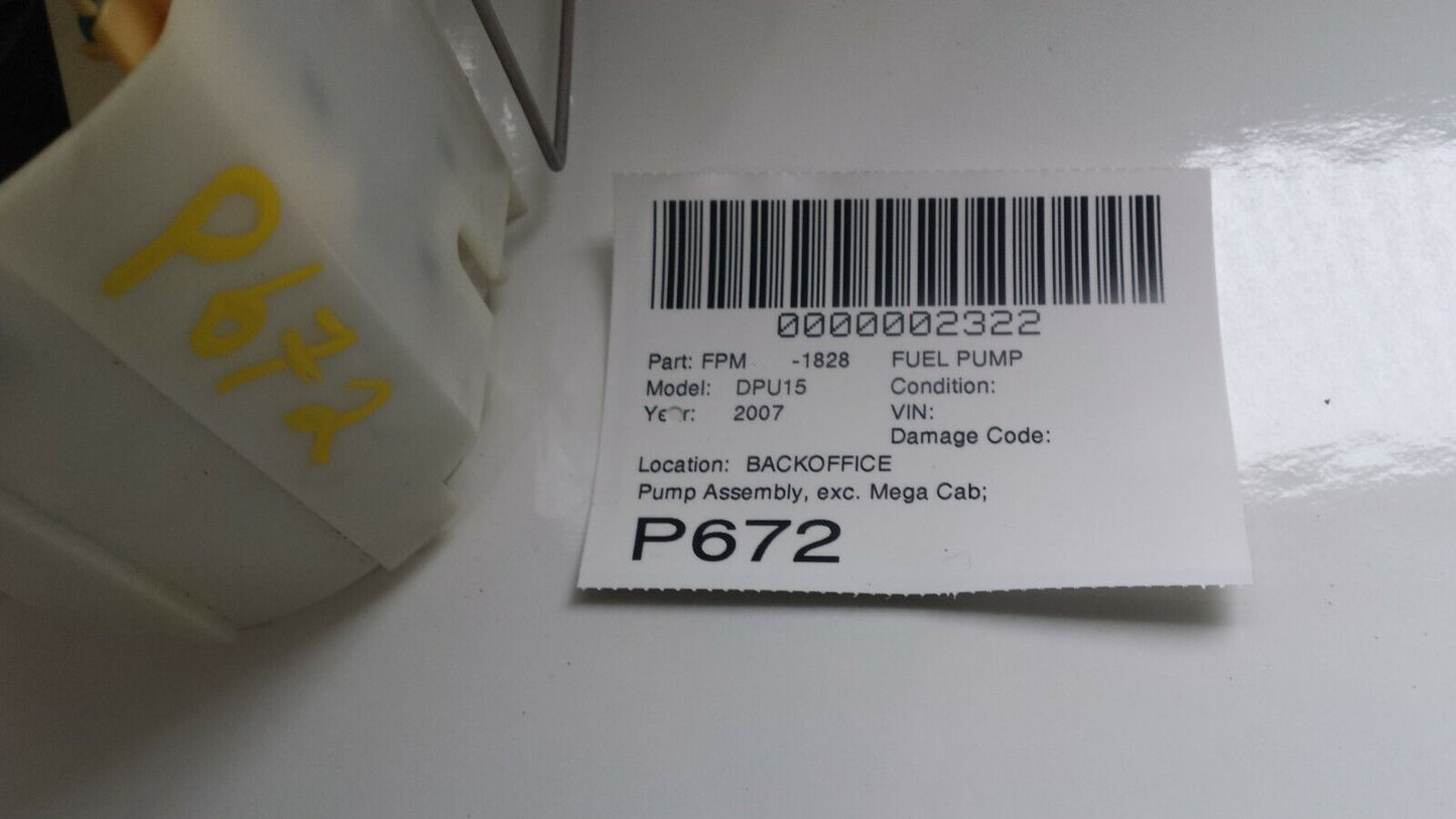 2007 Dodge Ram 1500 Fuel Pump Assembly OEM Regular Cab 6.3" Box 