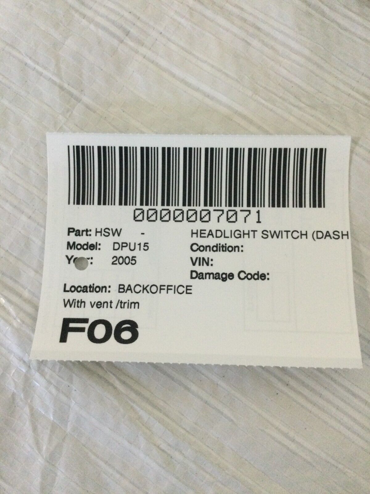 2004-2005 Dodge Ram 1500 Trim W/ Air Vent & Headlight Switch OEM 56045537AD