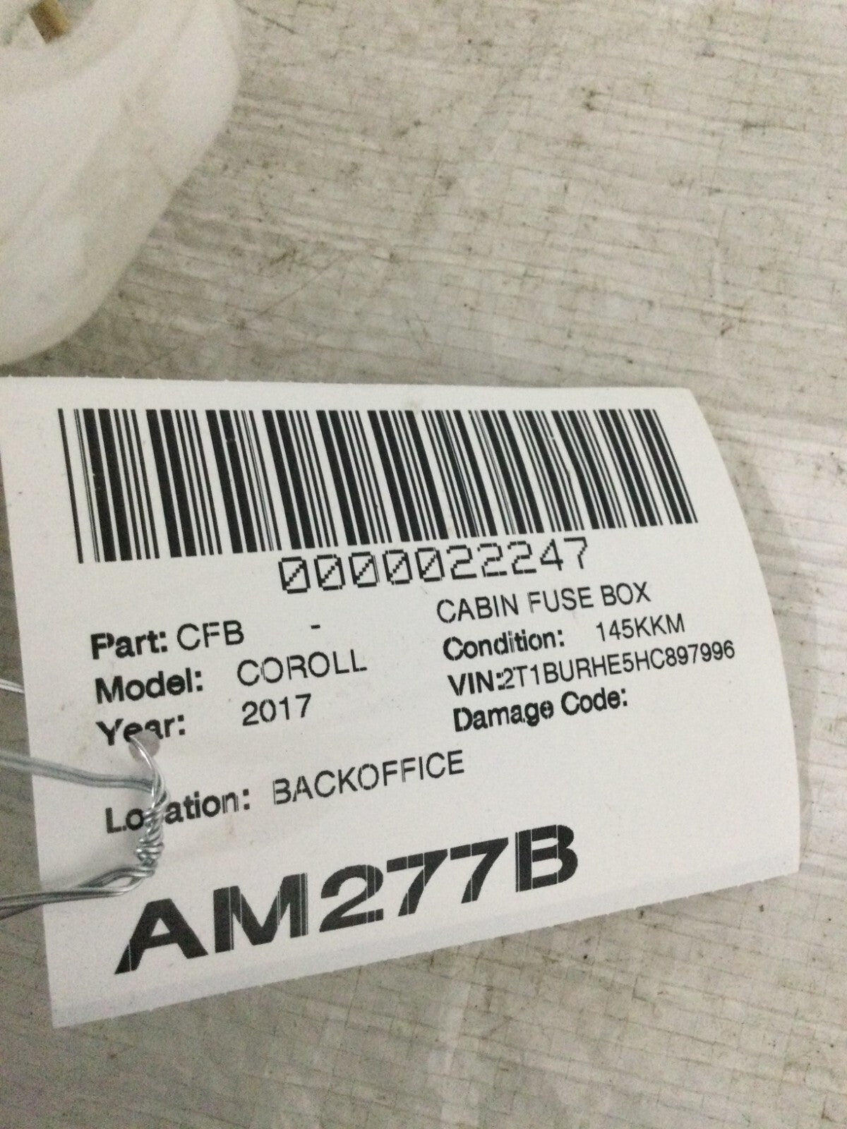 2017 Toyota Corolla Junction Box with Multiplex Network Module OEM 82730-02G61