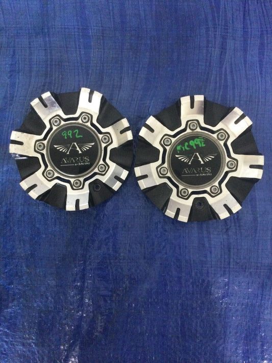 Avarus by Savini Chrome / Black Custom Wheel Center Cap M-355-2 (2 CAPS)