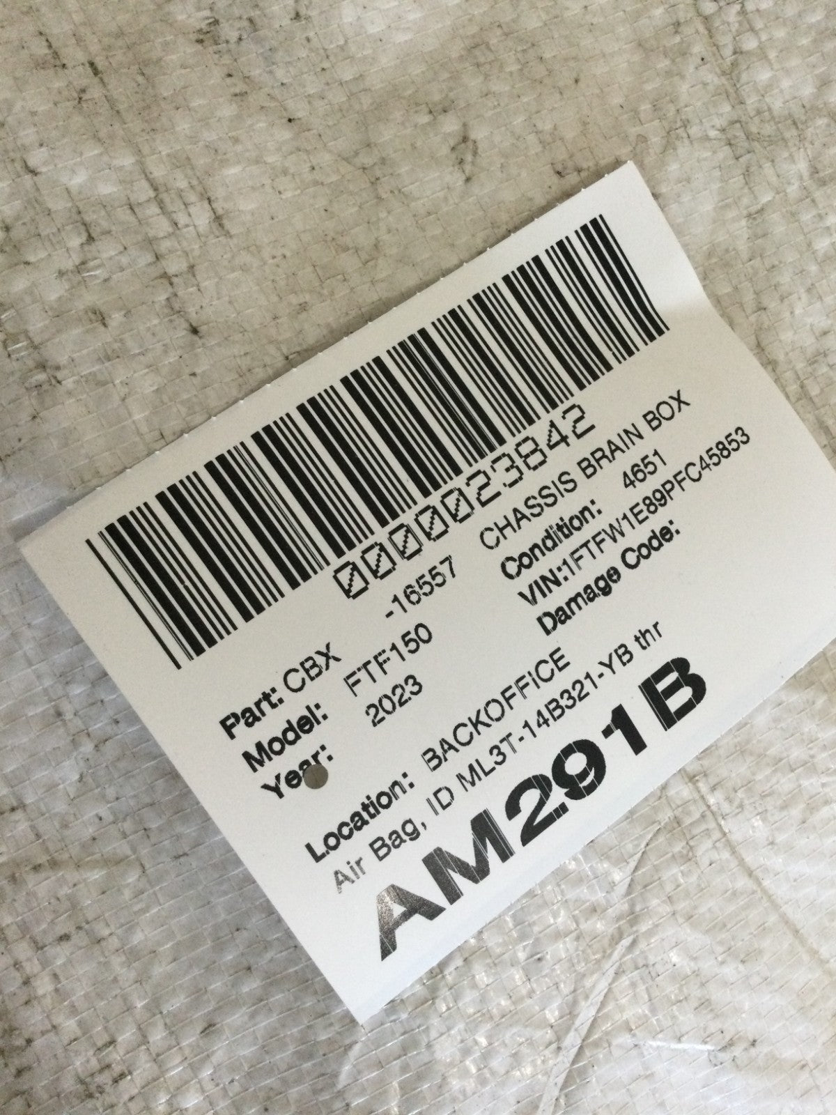 2023 Ford F150 F-150 Restraint Control Module OEM ML3T-14B321-YE