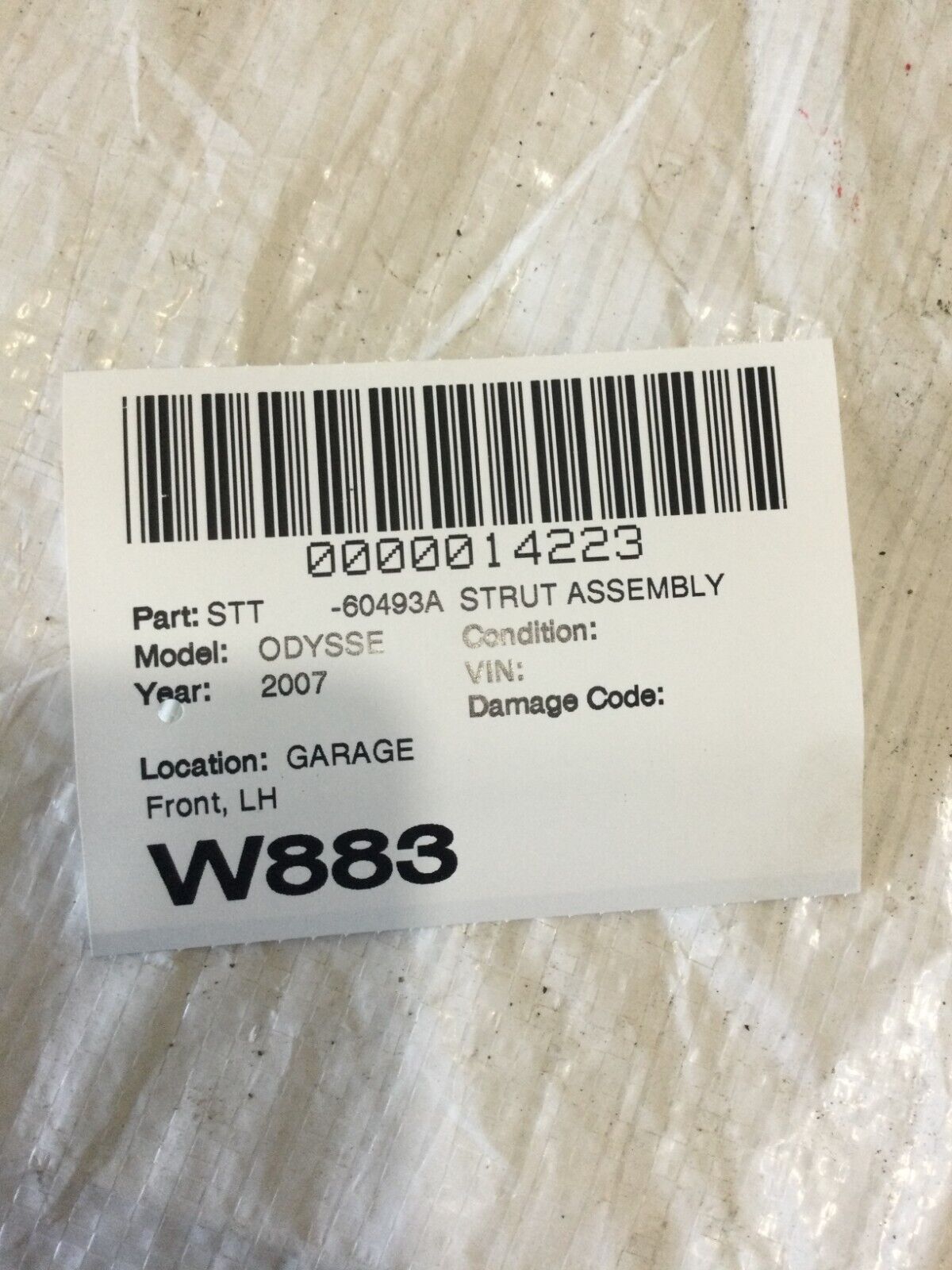 2007 Honda Odyssey Front Left Shock Strut Assembly OEM