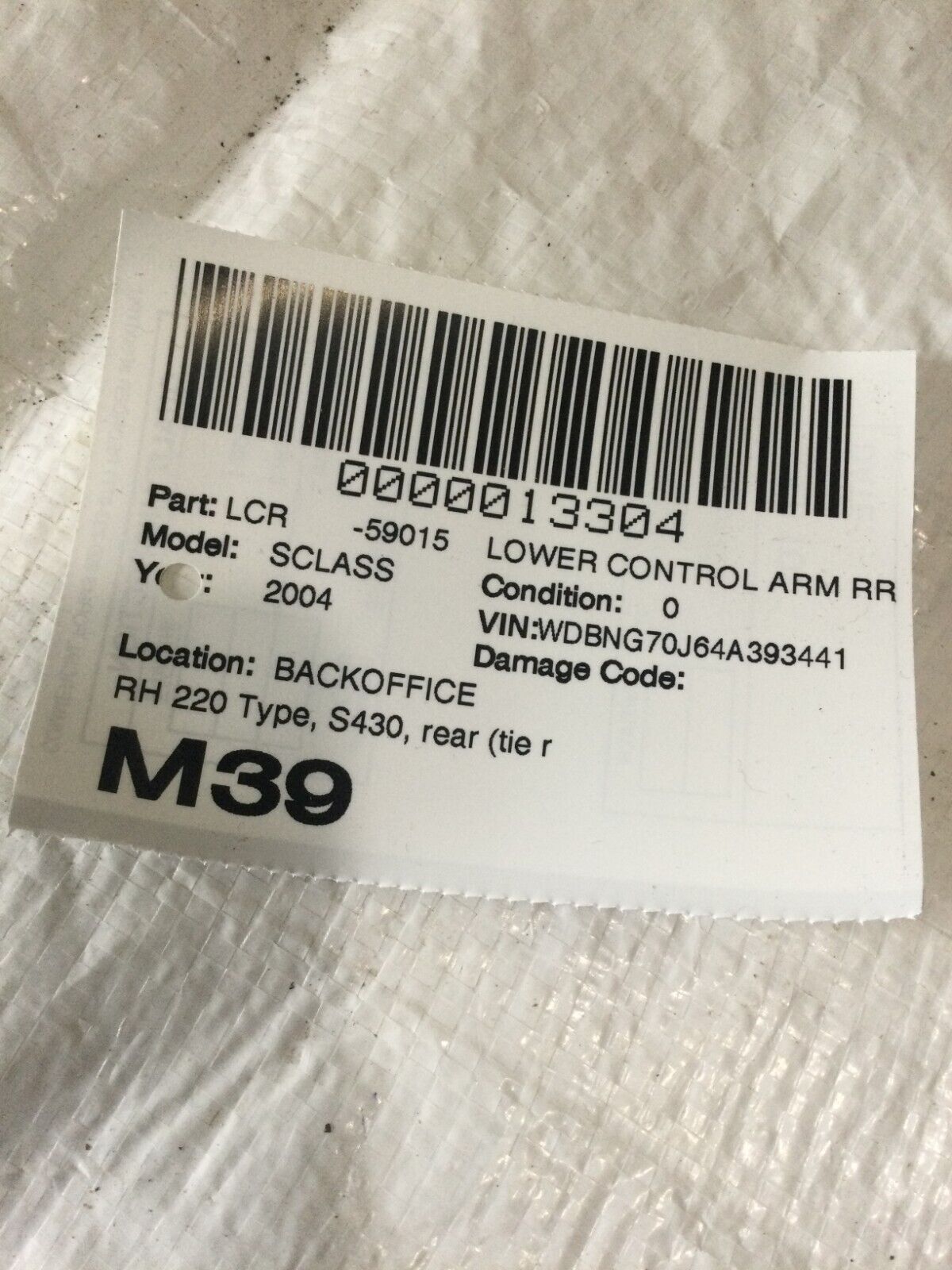 2004 Mercedes Benz S430 Rear Tie Rod Link Control Arm 2203520003 OEM