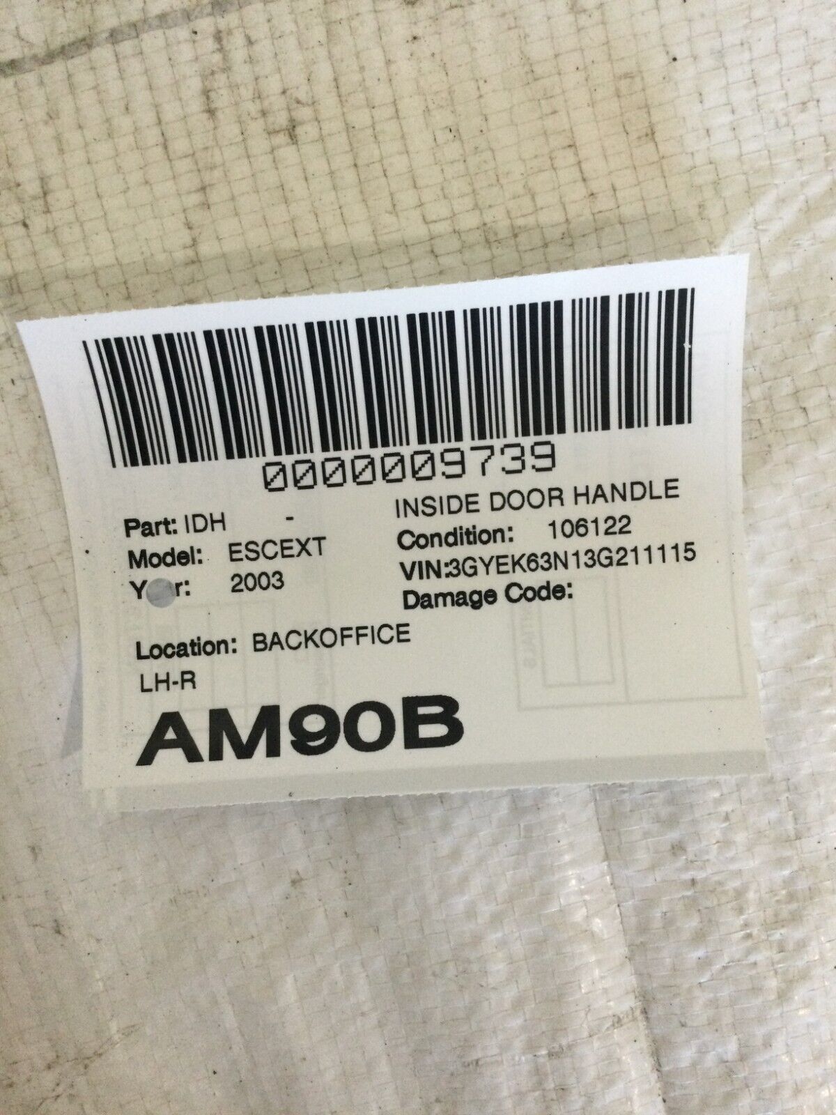 2003-2006 Cadillac Escalade EXT Left Rear Interior Chrome Door Handle OEM