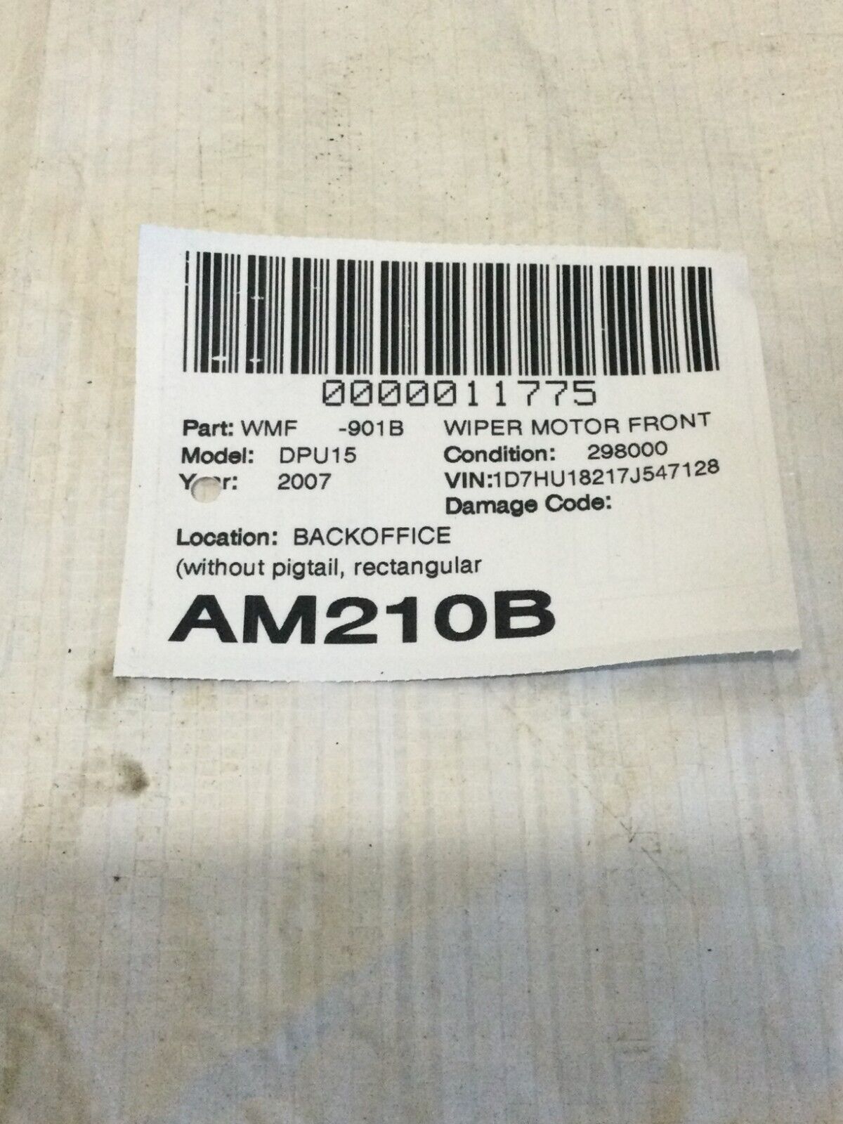 2007-2008 Dodge Ram 1500 Front Wiper Motor W/ Linkage OEM