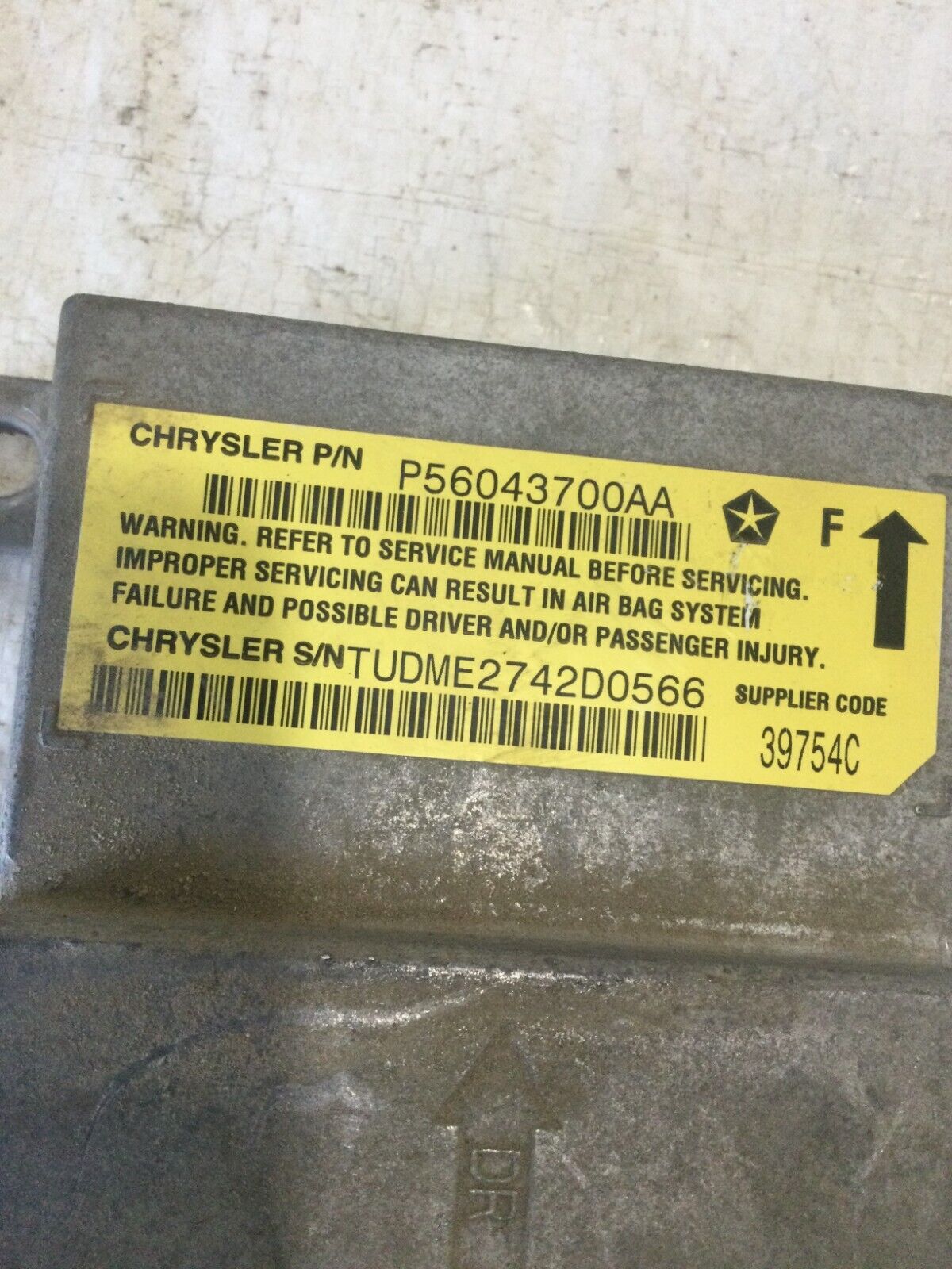 2003 Dodge Ram 2500 SRS Control Module  56043700AA OEM
