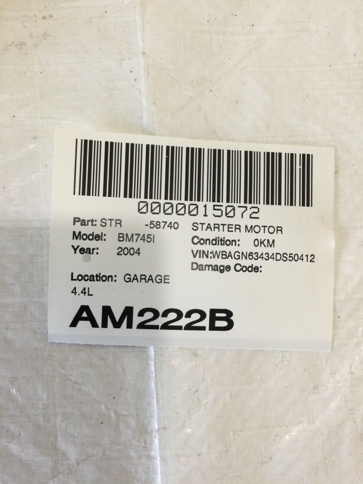 2004 BMW 745i Engine Starter Motor OEM 4.4L