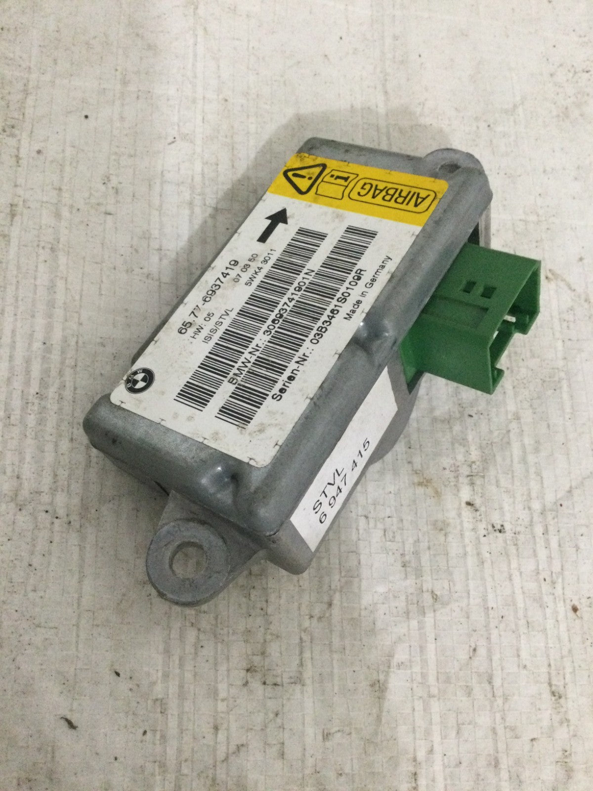 2004 BMW 745I Front Left Drivers Door SRS Sensor OEM 65.77-6937419