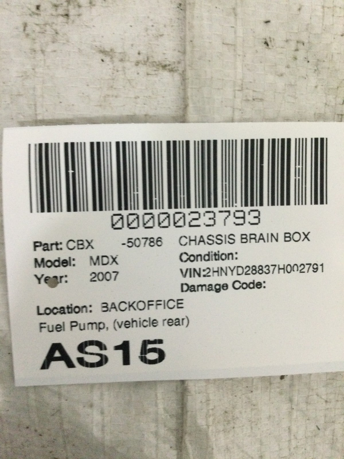 2007 Acura MDX Fuel Pump Control Module OEM