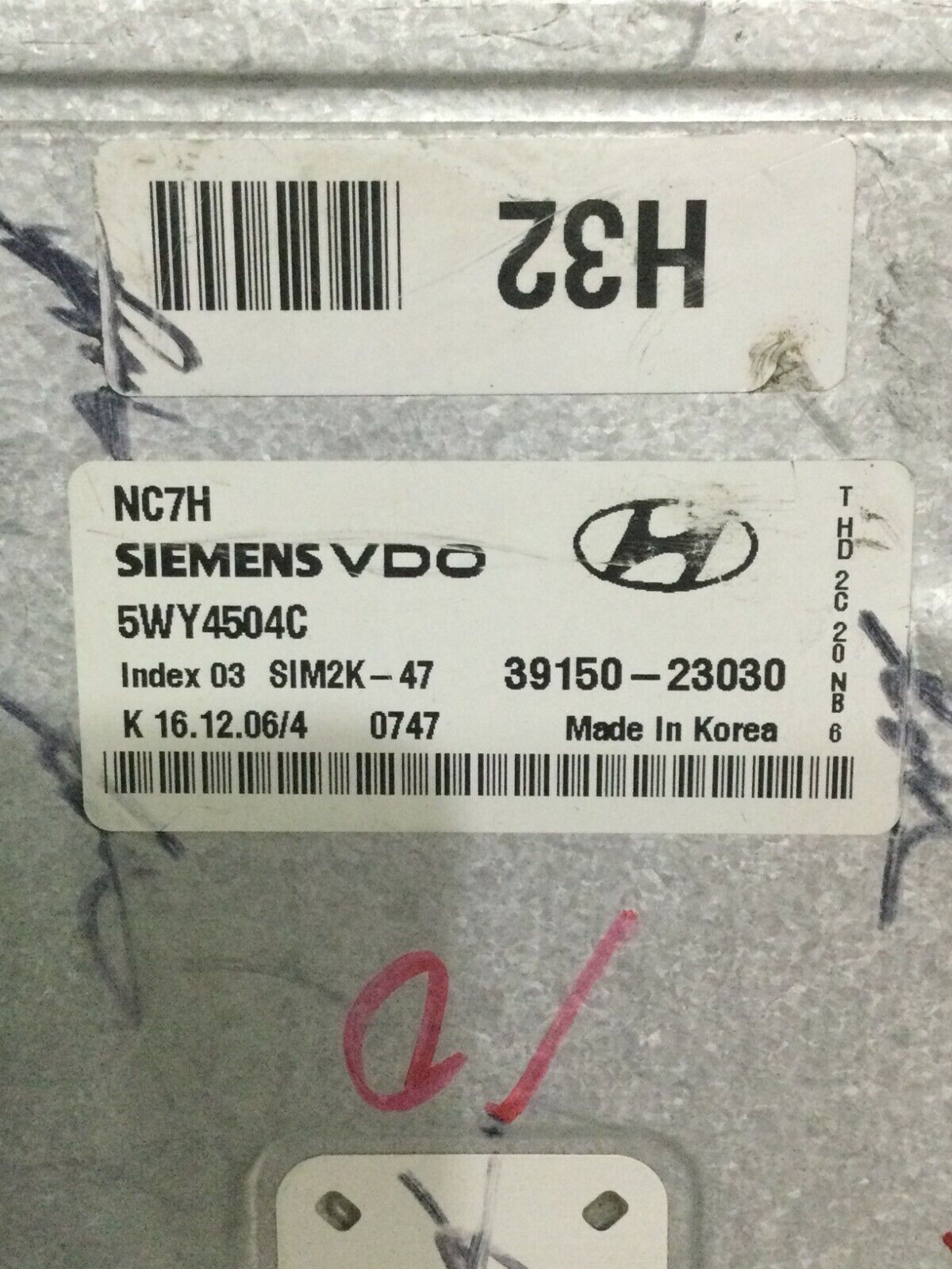 2007 Hyundai Elantra Engine ECM Control Module 2.0L MT 39150-23030 3915023030