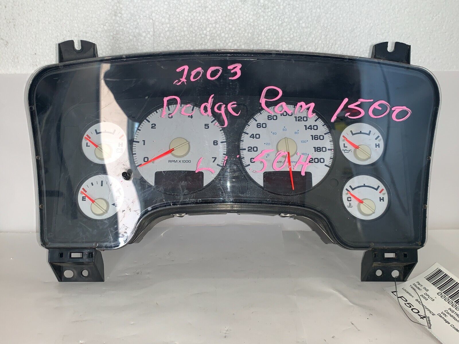 2003 Dodge Ram 1500 Speedometer Instrument Cluster 56045755AB KPH OEM 399K