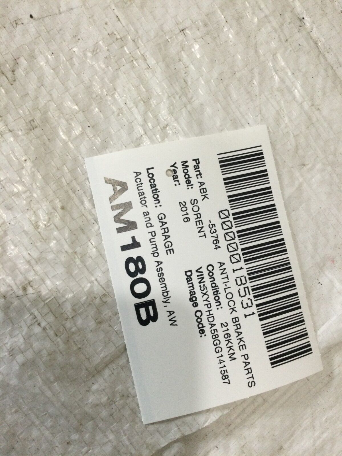 2016-2017 Kia Sorent  ABS Anti Lock Brake Pump Assembly  OEM