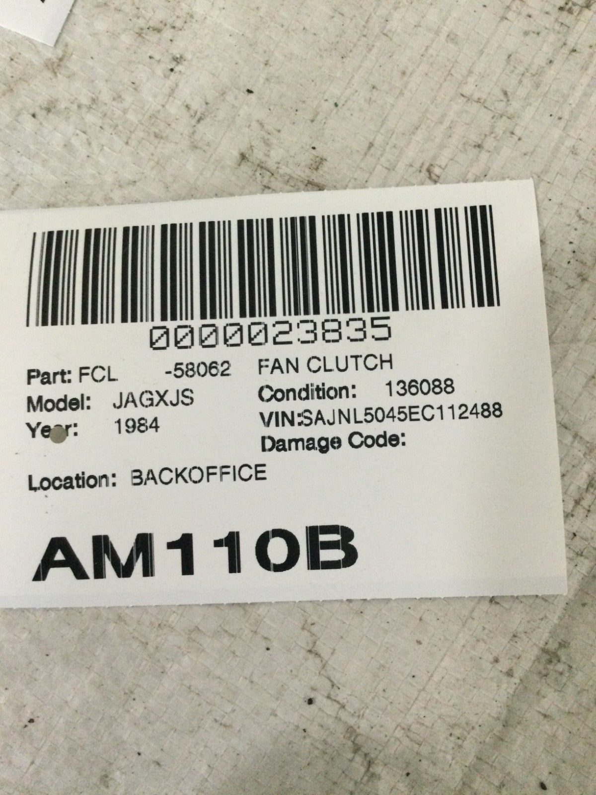 1984 Jaguar XJS Fan Clutch OEM