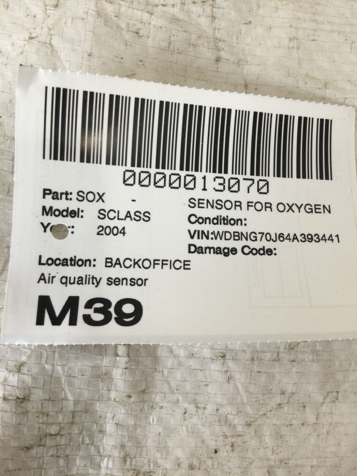 2004 Mercedes Benz S430 Air Emission Sensor Module OEM 2118300472