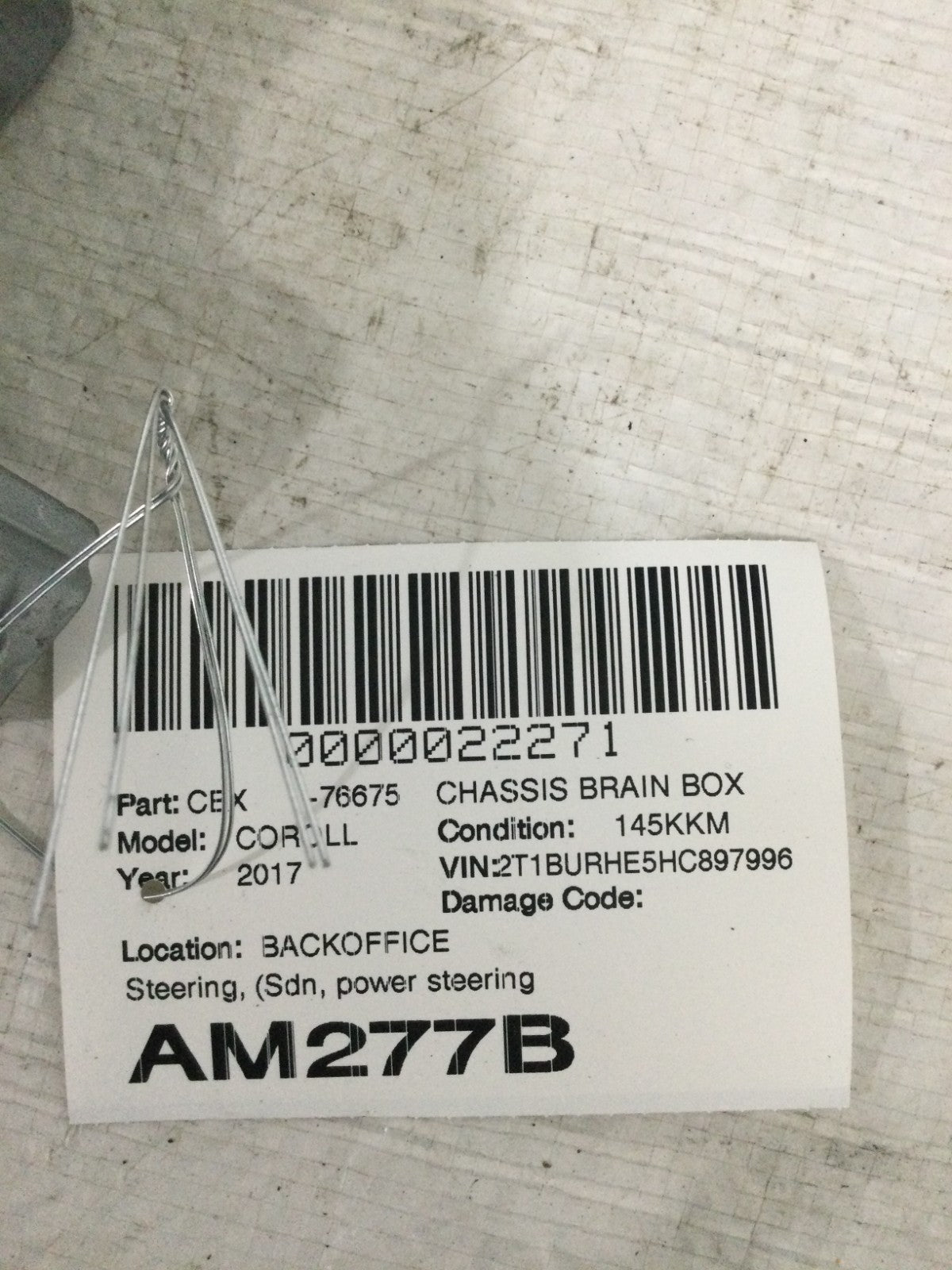2017 Toyota Corolla Power Steering Control Module OEM 89650-02B50