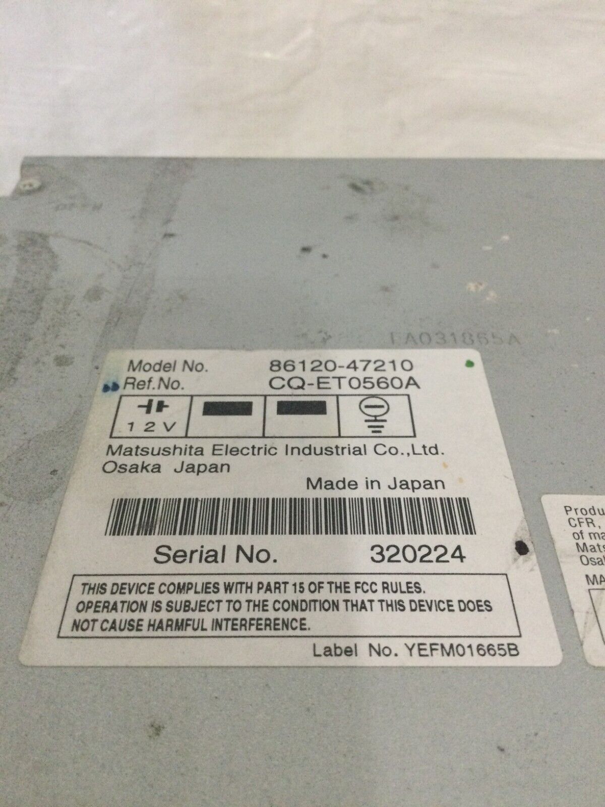 2006-2009 Toyota Prius Radio Stereo CD MP3 Player Receiver  86120-47210 OEM