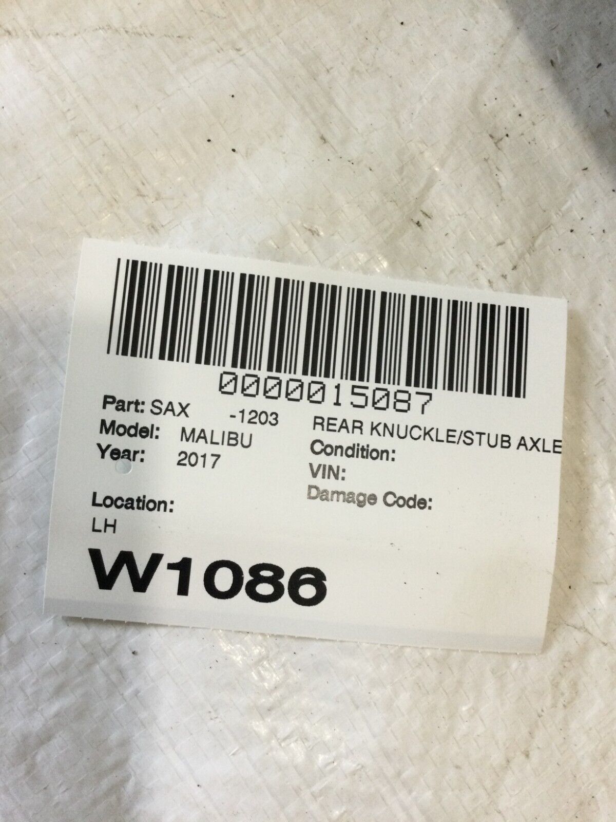 2017 Chevrolet Malibu Rear Left Spindle Knucke Bearing Hub OEM