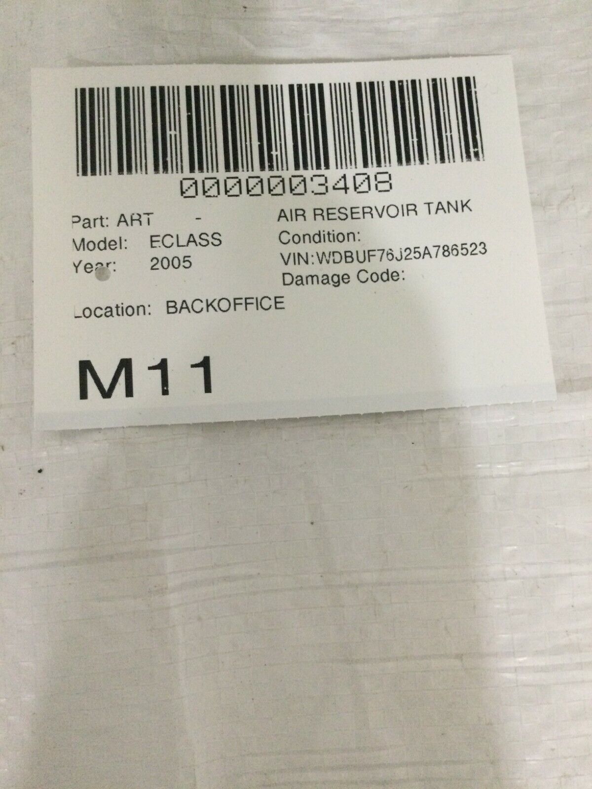 2003-2006 Mercedes Benz W211 E55AMG Air Suspension Accumulator Tank A2113200115