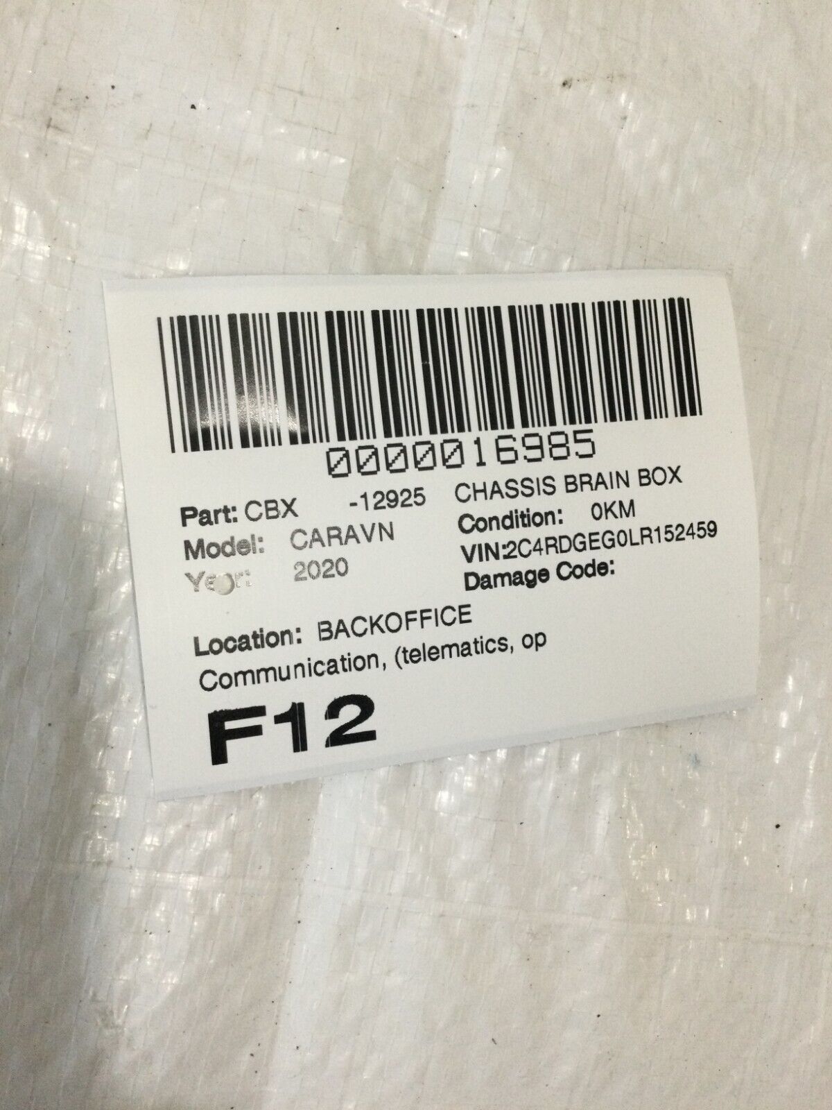 2020 Dodge Grand Caravan  Telematics Interface Module 68377904AA OEM