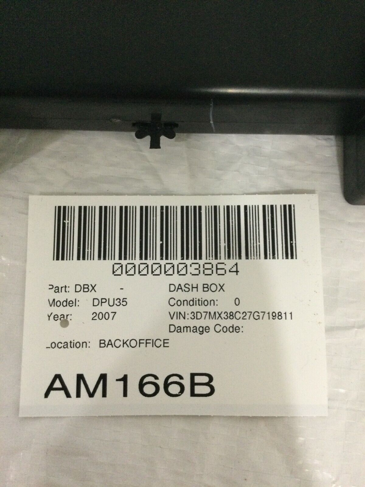 2007 Dodge RAM 3500 Dash Storage Cubby Bin Box OEM 63248BK