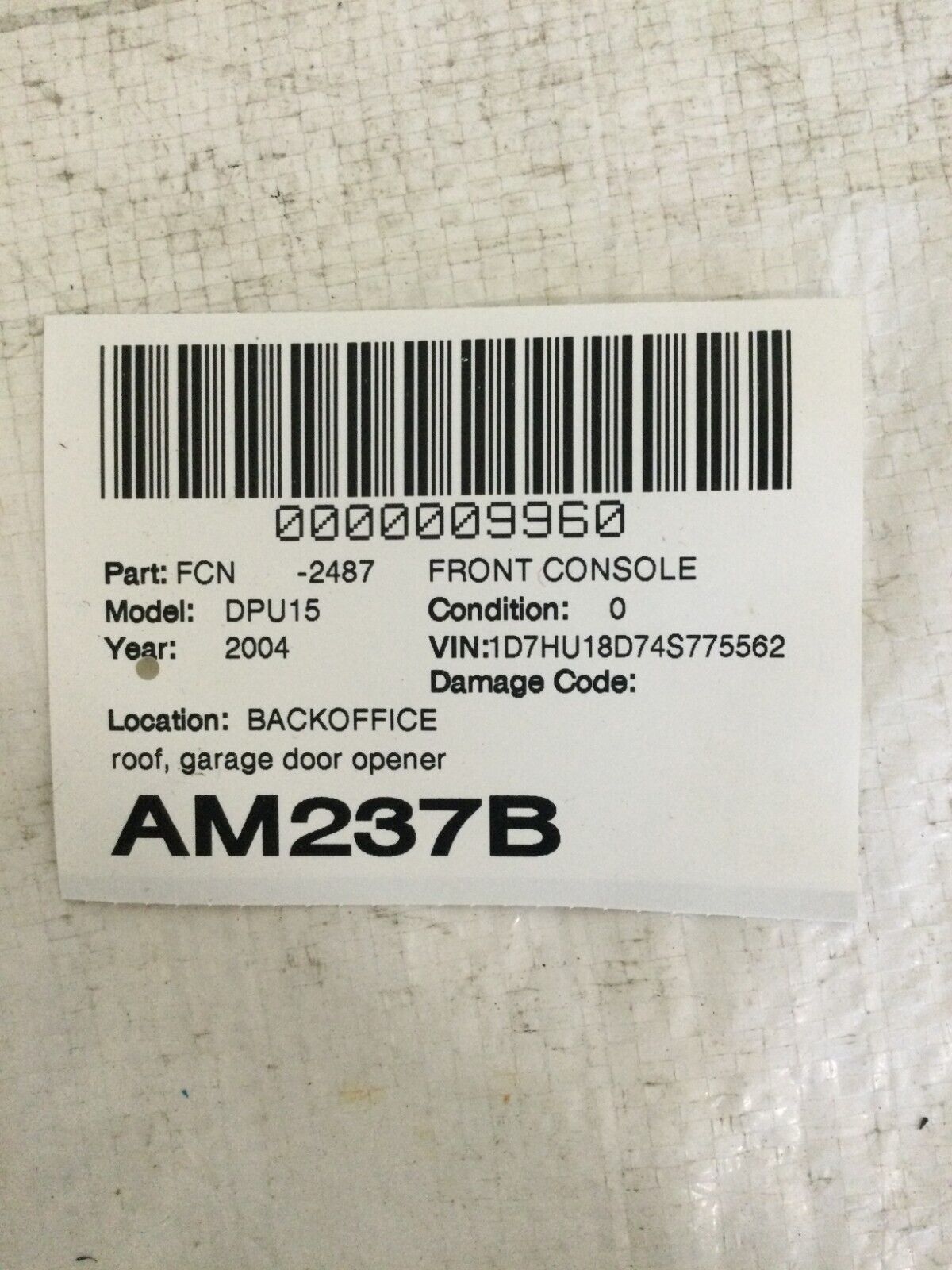 2004 Dodge RAM Dome Overhead Light Digital Display W/ Homelink 56049707AD OEM