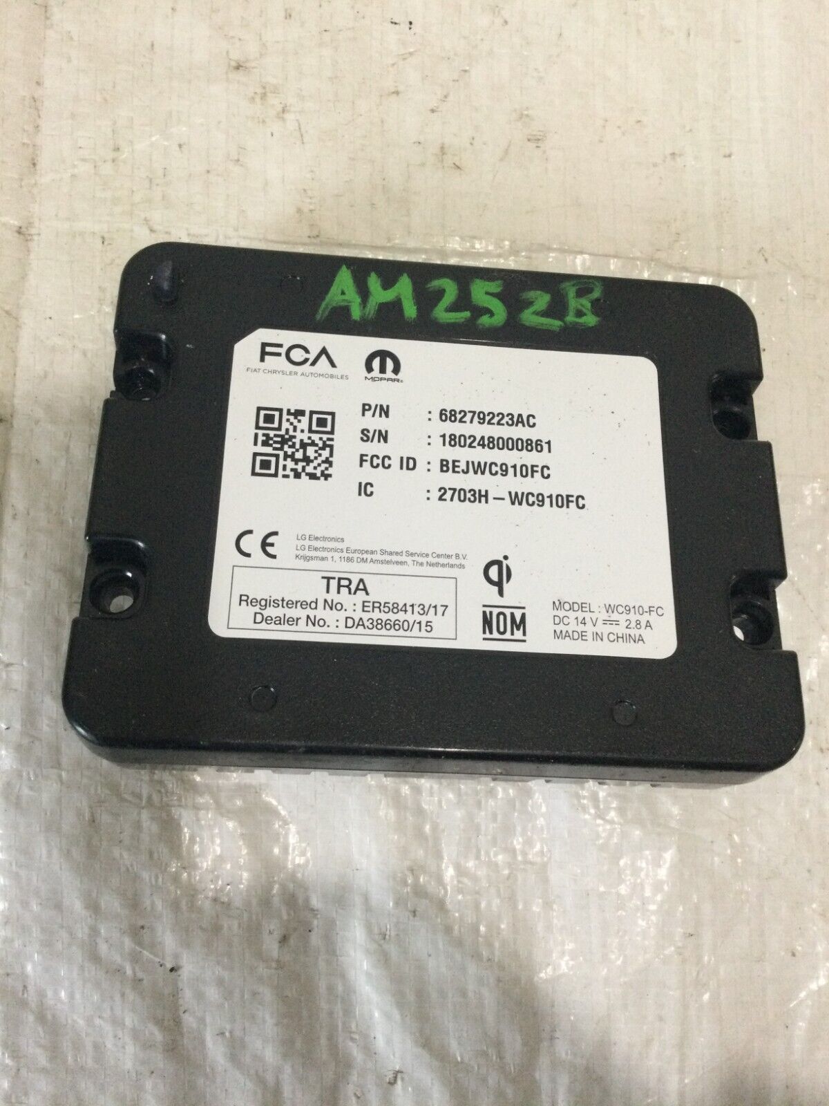 2019-2020 Dodge Ram Wireless Charger Device Module 68279223AC OE