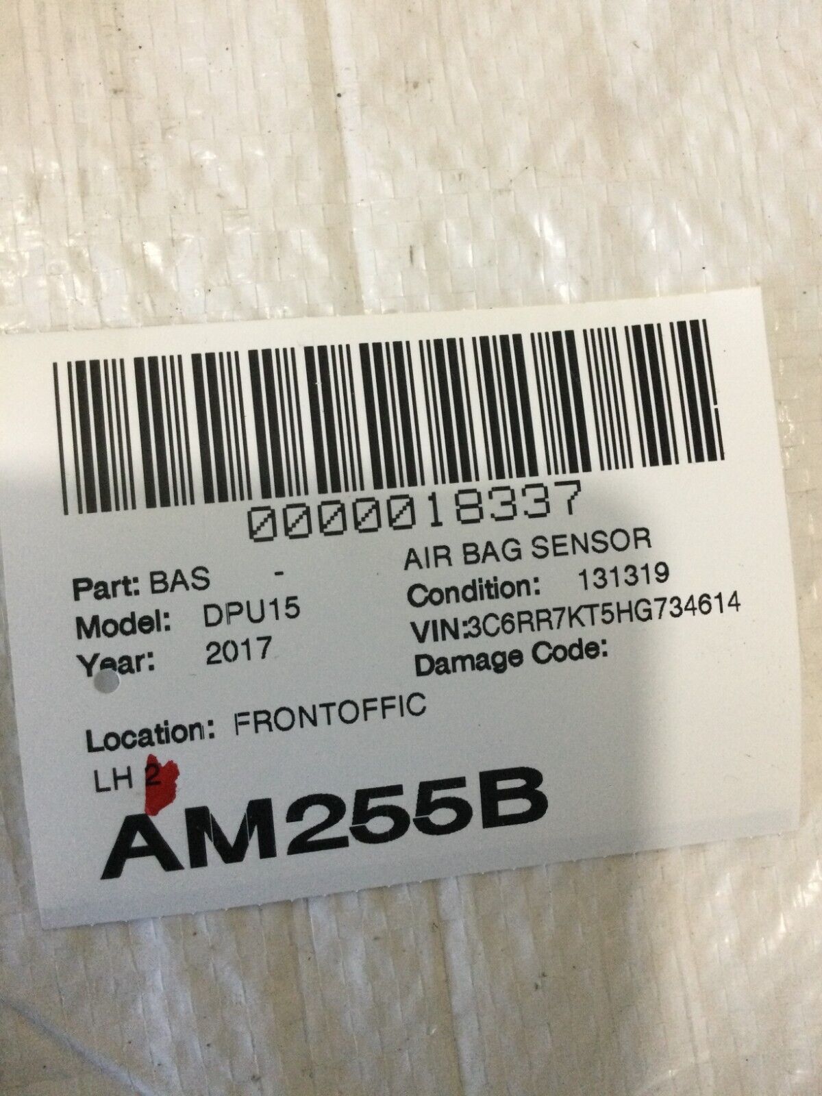 2017 Ram 1500 Left SRS Sensor OEM Set of 3