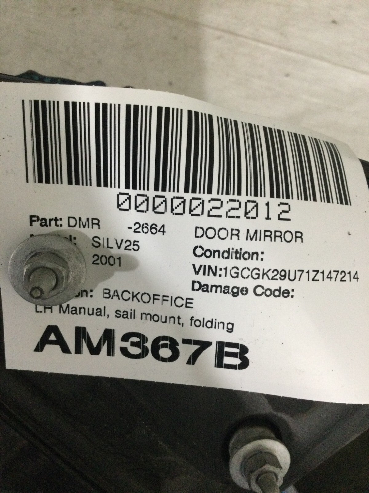 2001 Chevrolet Silverado 2500 Left Door Mirror OEM