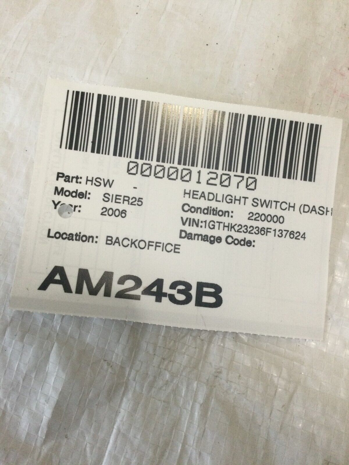 2003-2006 GMC Sierra 2500HD Headlight Switch OEM 6.6L