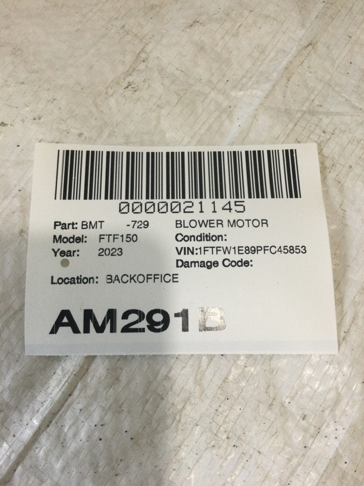 2023 Ford F-150 F150 A/C Heater Blower Motor OEM FL3H-19846-AG