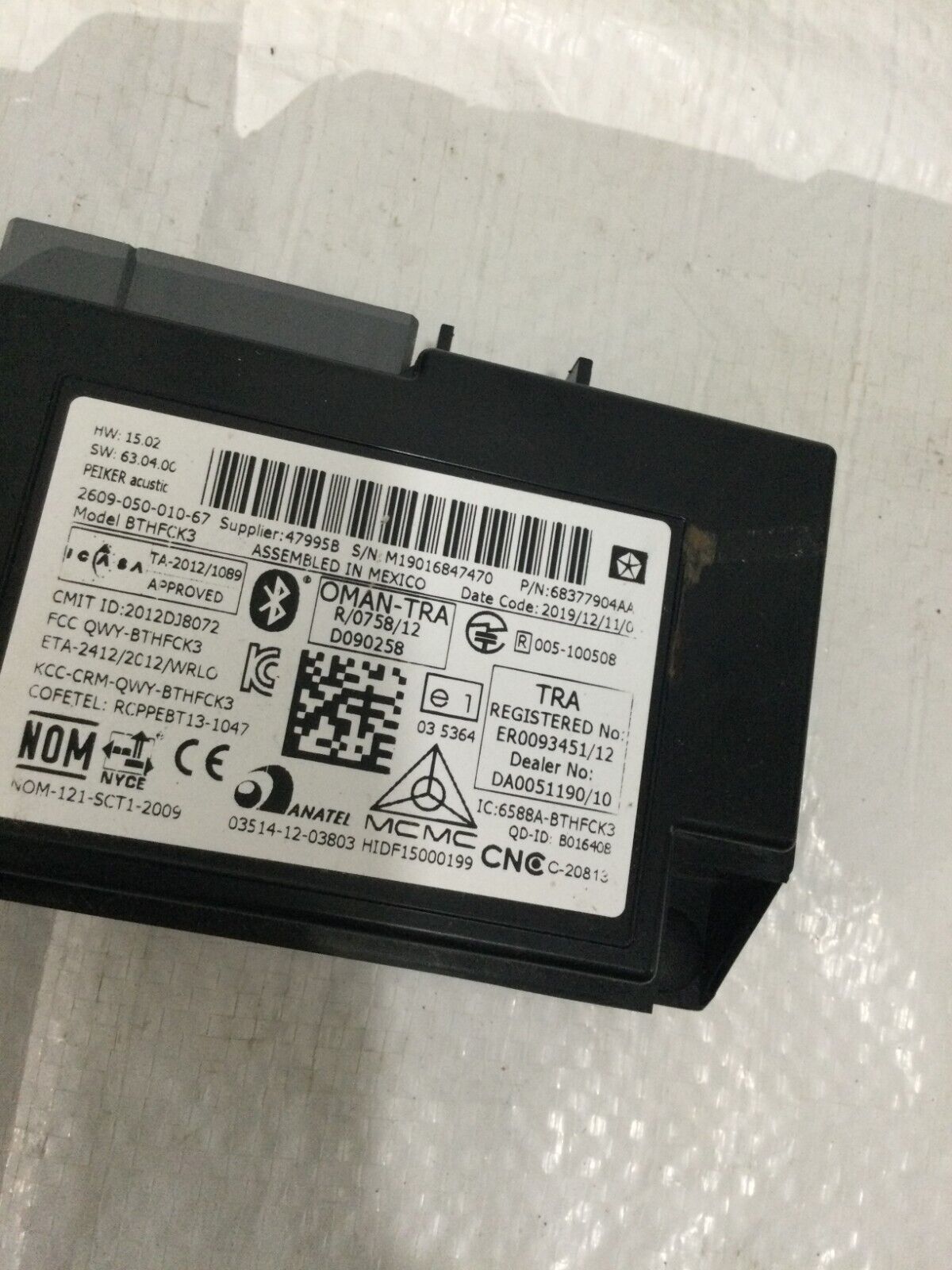 2020 Dodge Grand Caravan  Telematics Interface Module 68377904AA OEM