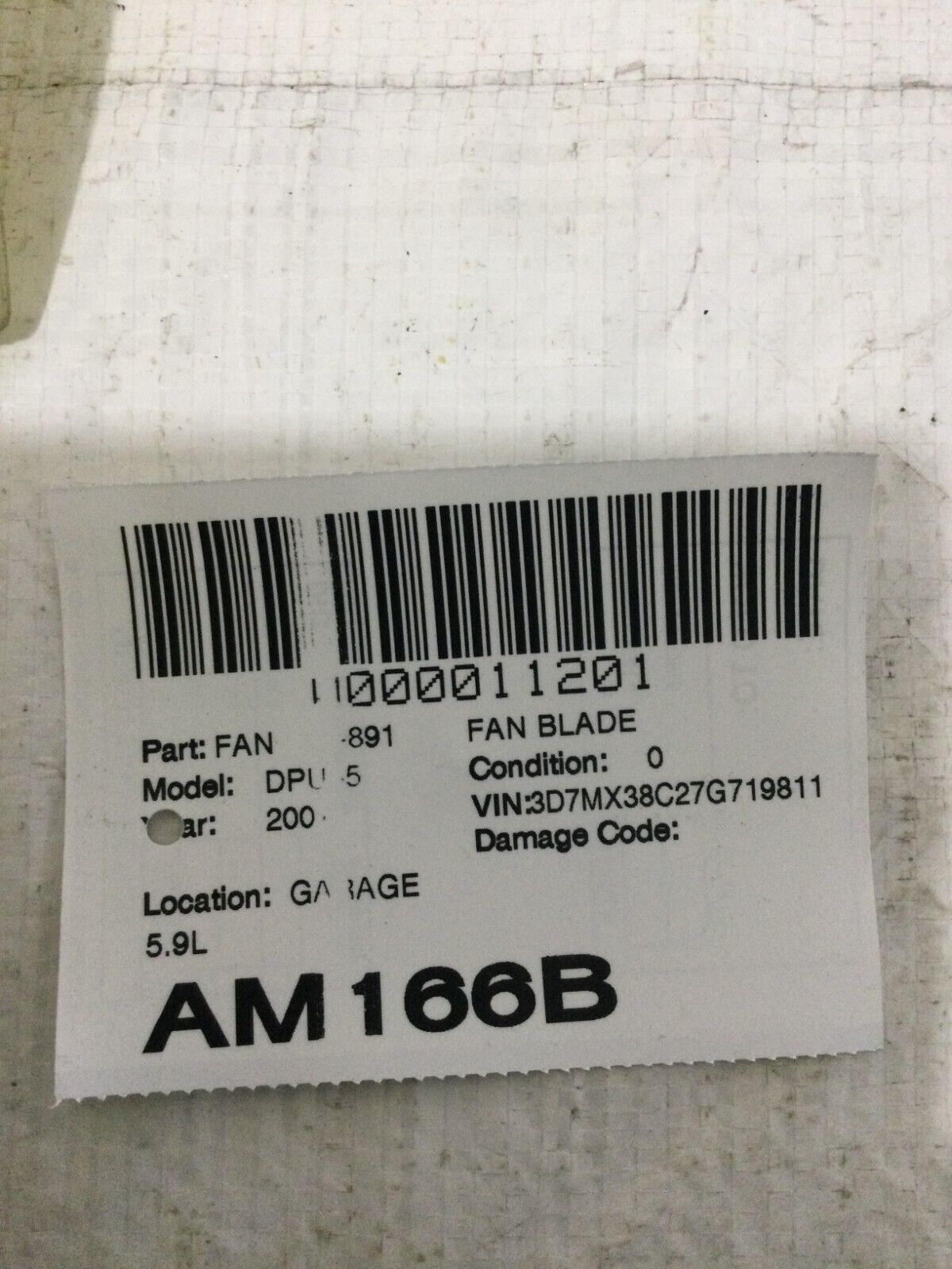 2007 Dodge Ram 3500 5.9L Turbo Diesel Radiator Cooling Fan Blade OEM