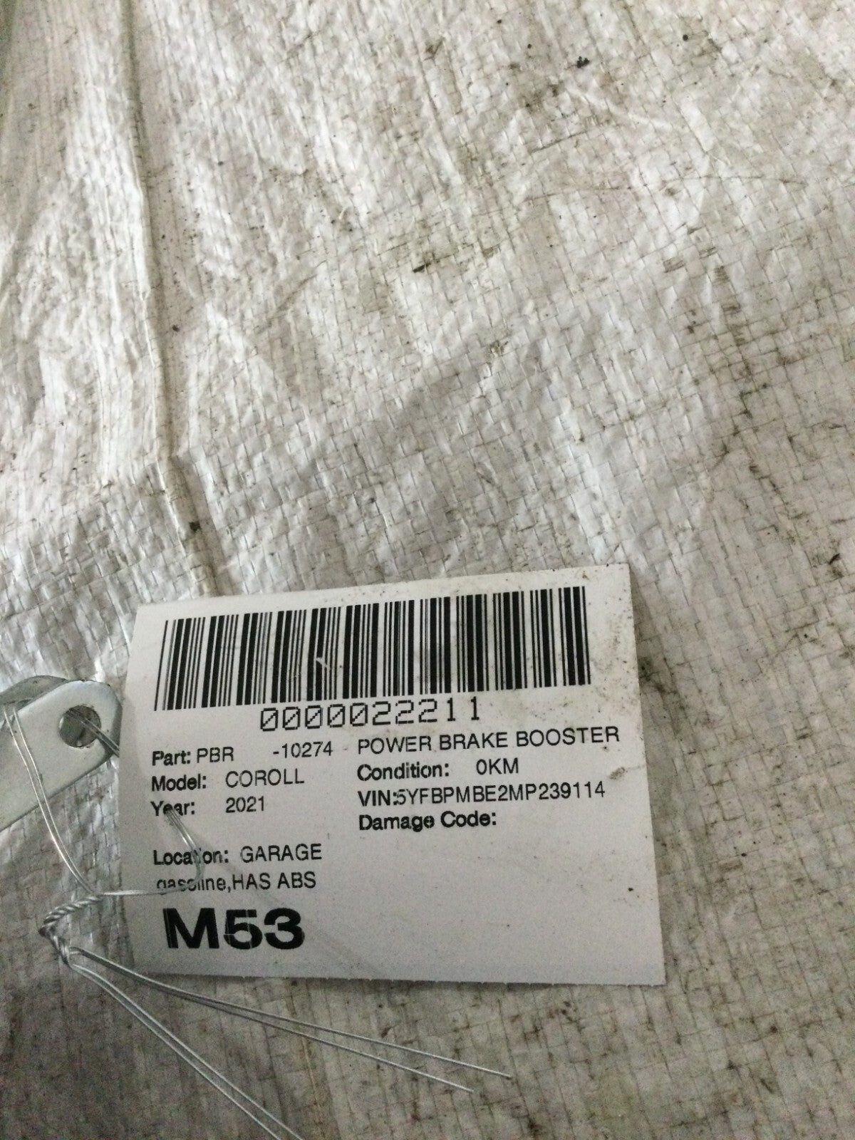 2021 Toyota Corolla Power Brake Booster OEM 6131651