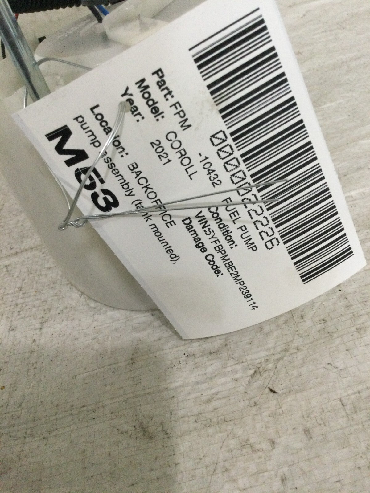 2021 Toyota Corolla Fuel Pump Assembly OEM