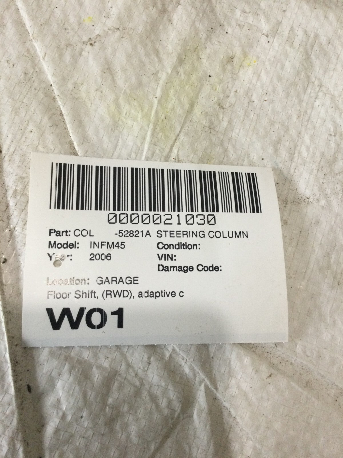 2006-2010 Infiniti M45 Steering Column Assembly OEM RWD