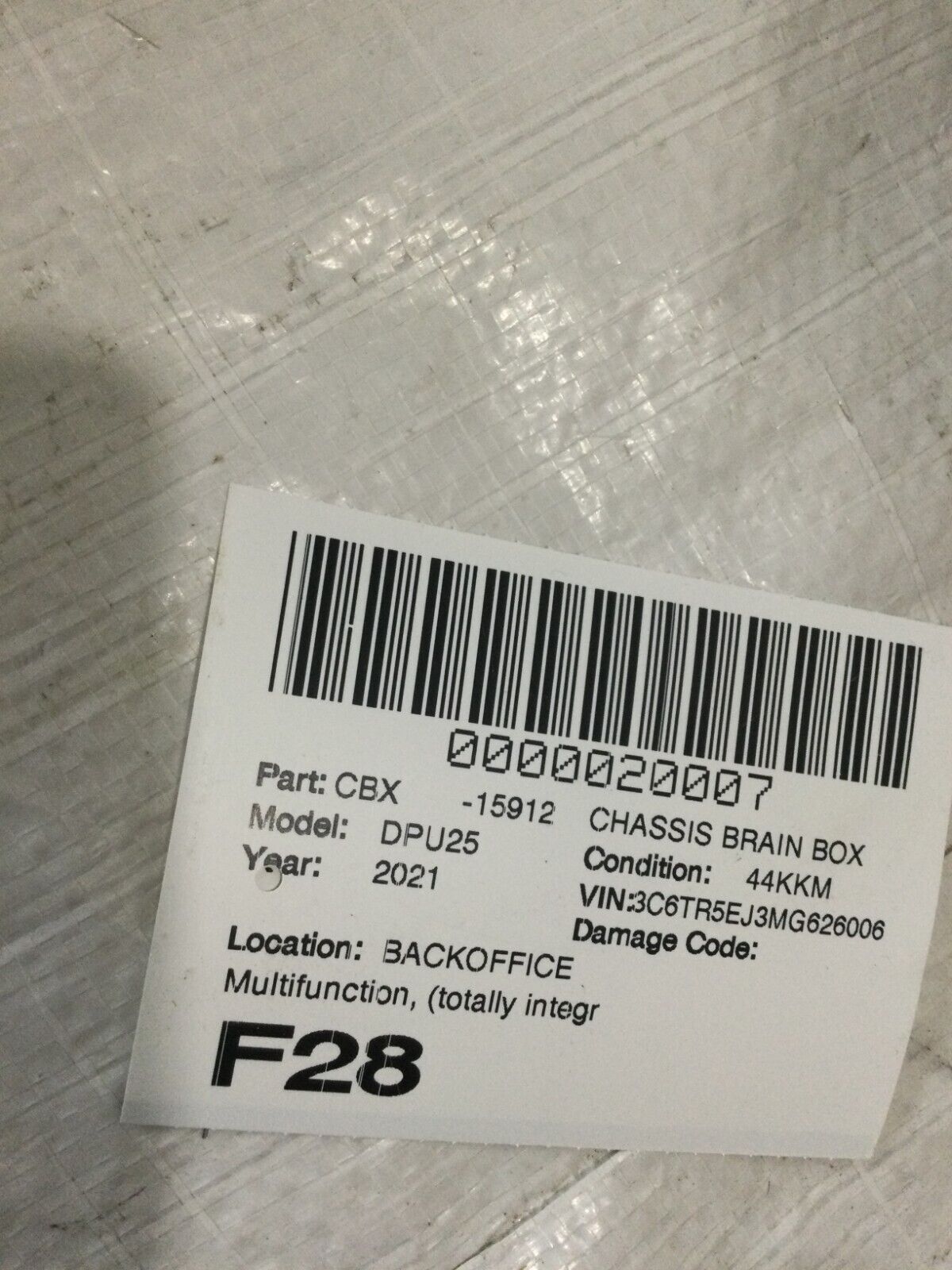 2021 RAM 2500  TIPM Integrated Power Fuse Box  68437288AB OEM