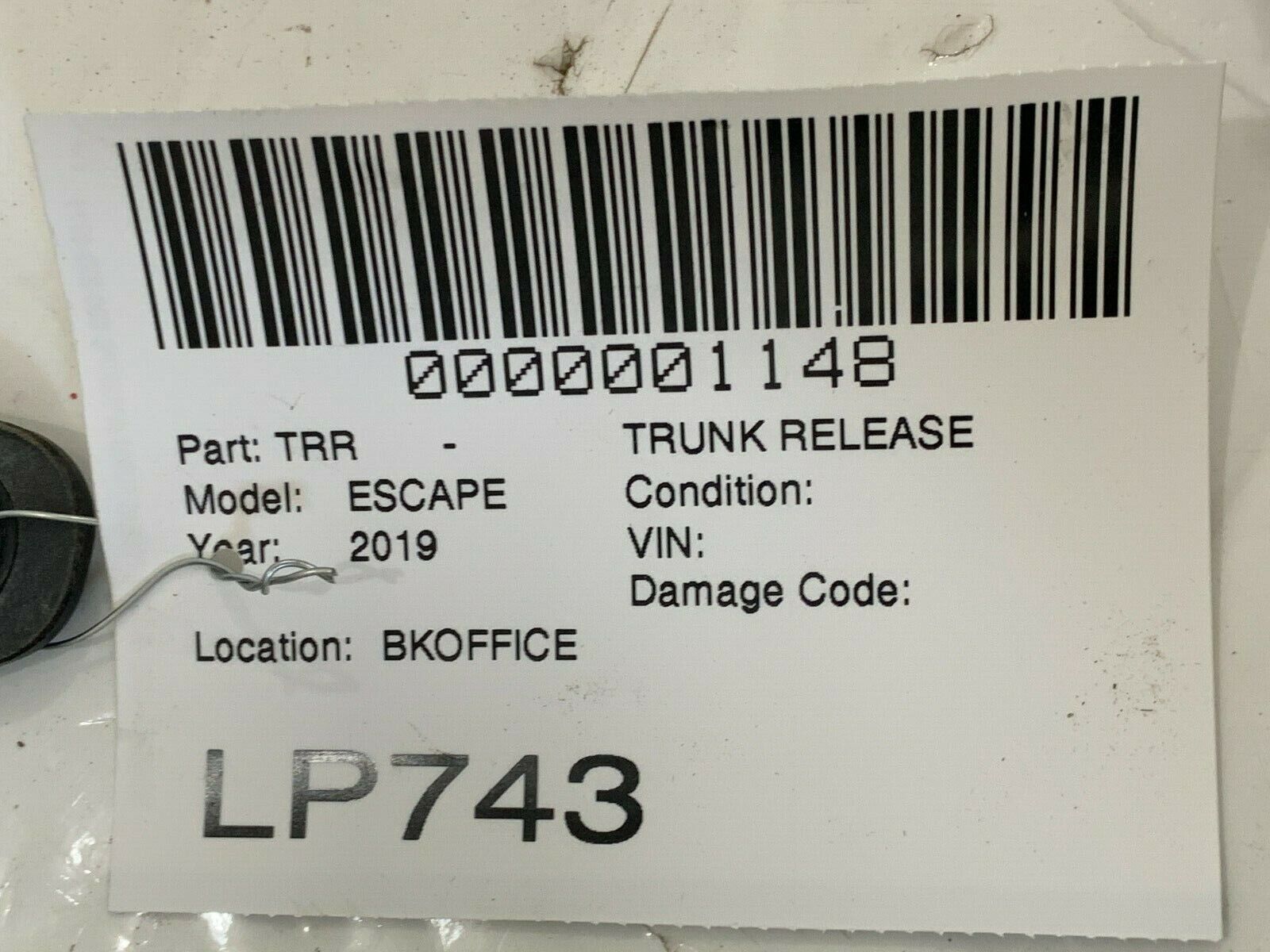 2019 Ford Escape Tailgate Lift Gate Trunk Release Handle OEM CJ54S425A22