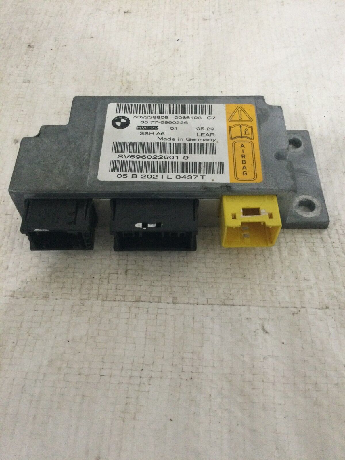 2006 BMW 750LI SRS Control Module 532238806 OEM