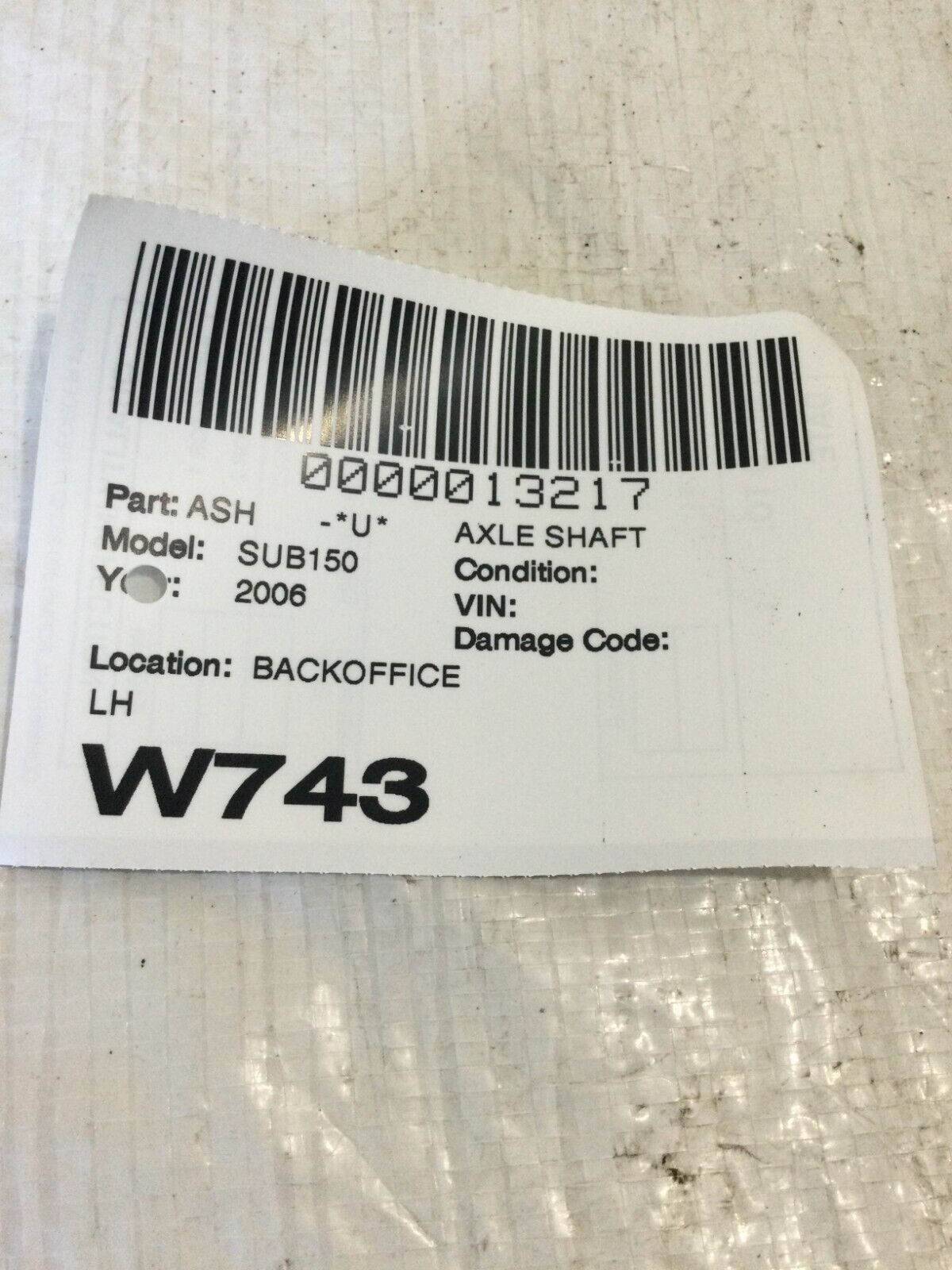 2006 Chevrolet  Suburban 1500 Front  Left  Driver Side  AXLE SHAFT  OEM