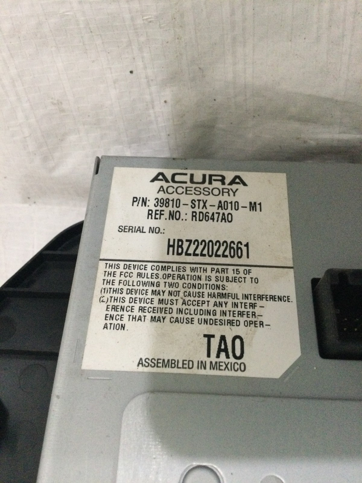 2007 Acura MDX Navigation Display Screen OEM 39810-STX-A010-M1
