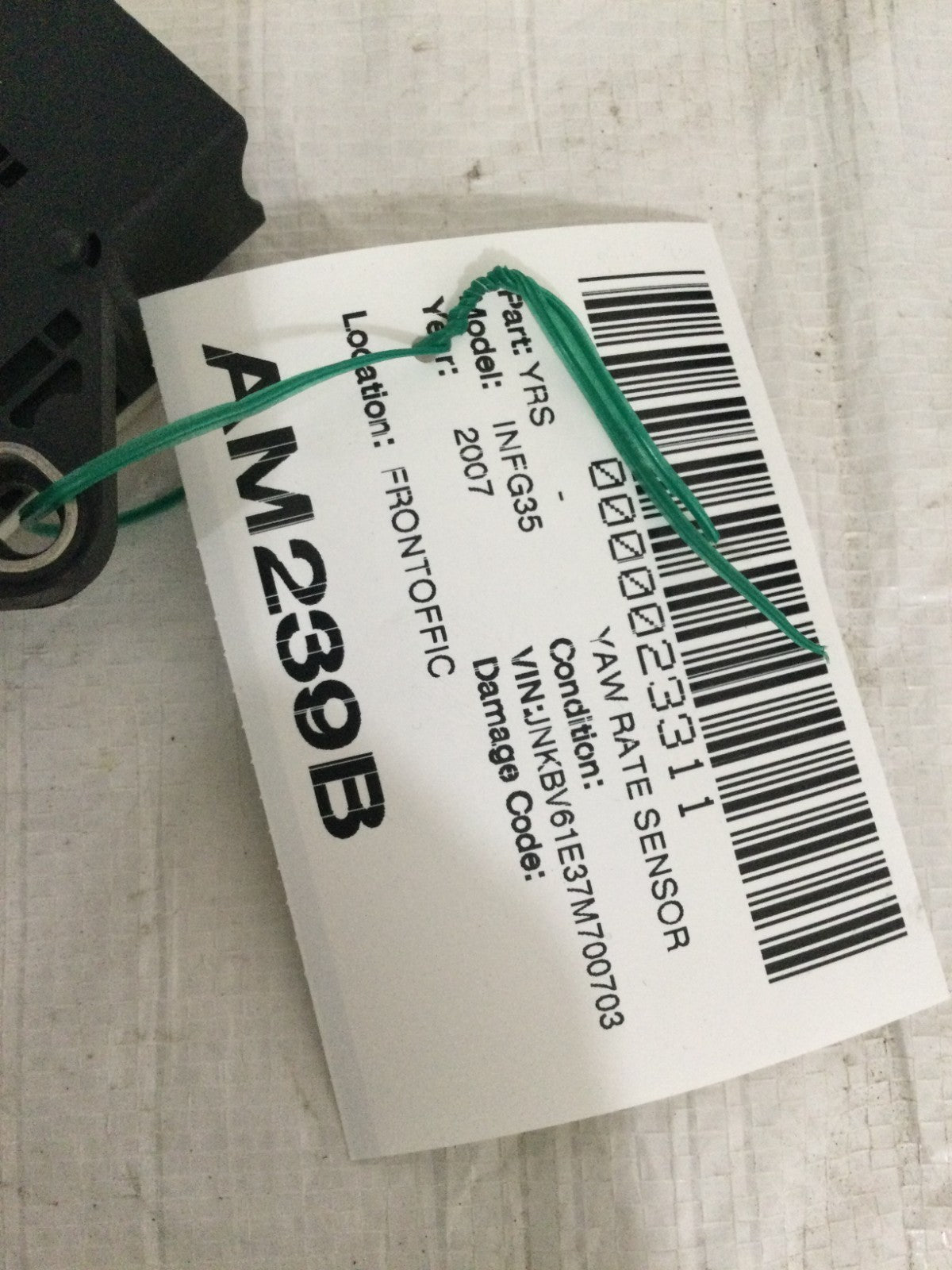 2007-2008 Infiniti G35 3.5L Yaw Rate Sensor OEM 0265005693