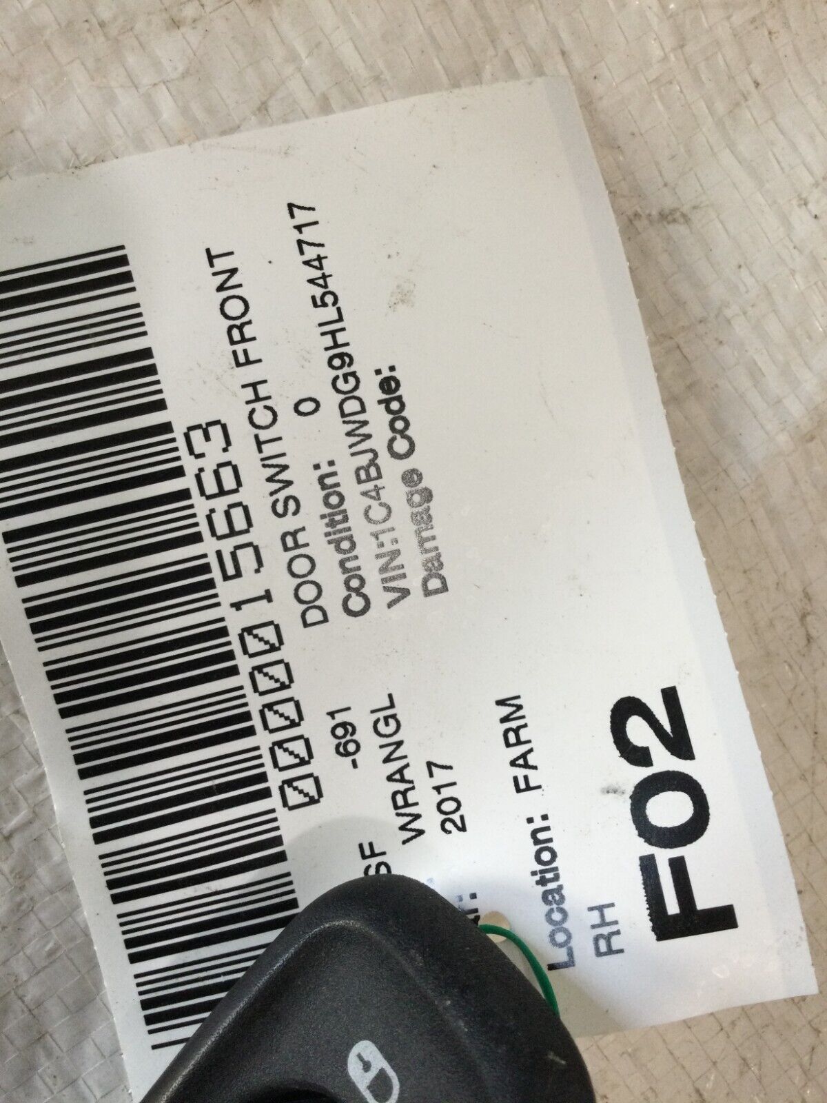 2017 Jeep Wrangler Front Right Side  Door Master Power  Switch 04671623AA