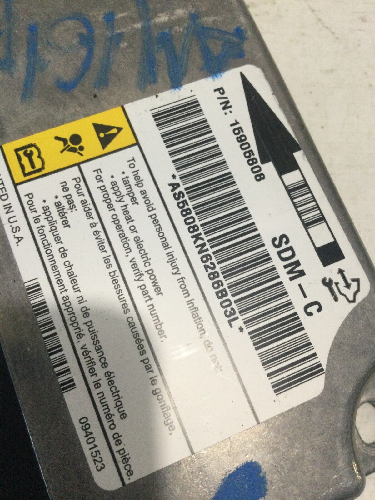 2007-2009 Cadillac Escalade ESV SRS Module 20823460 OEM