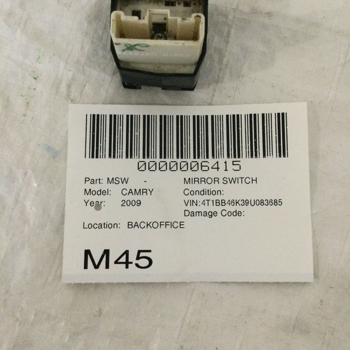 2007-2009 Toyota Camry Dash Mirror Control Switch 183574 OEM