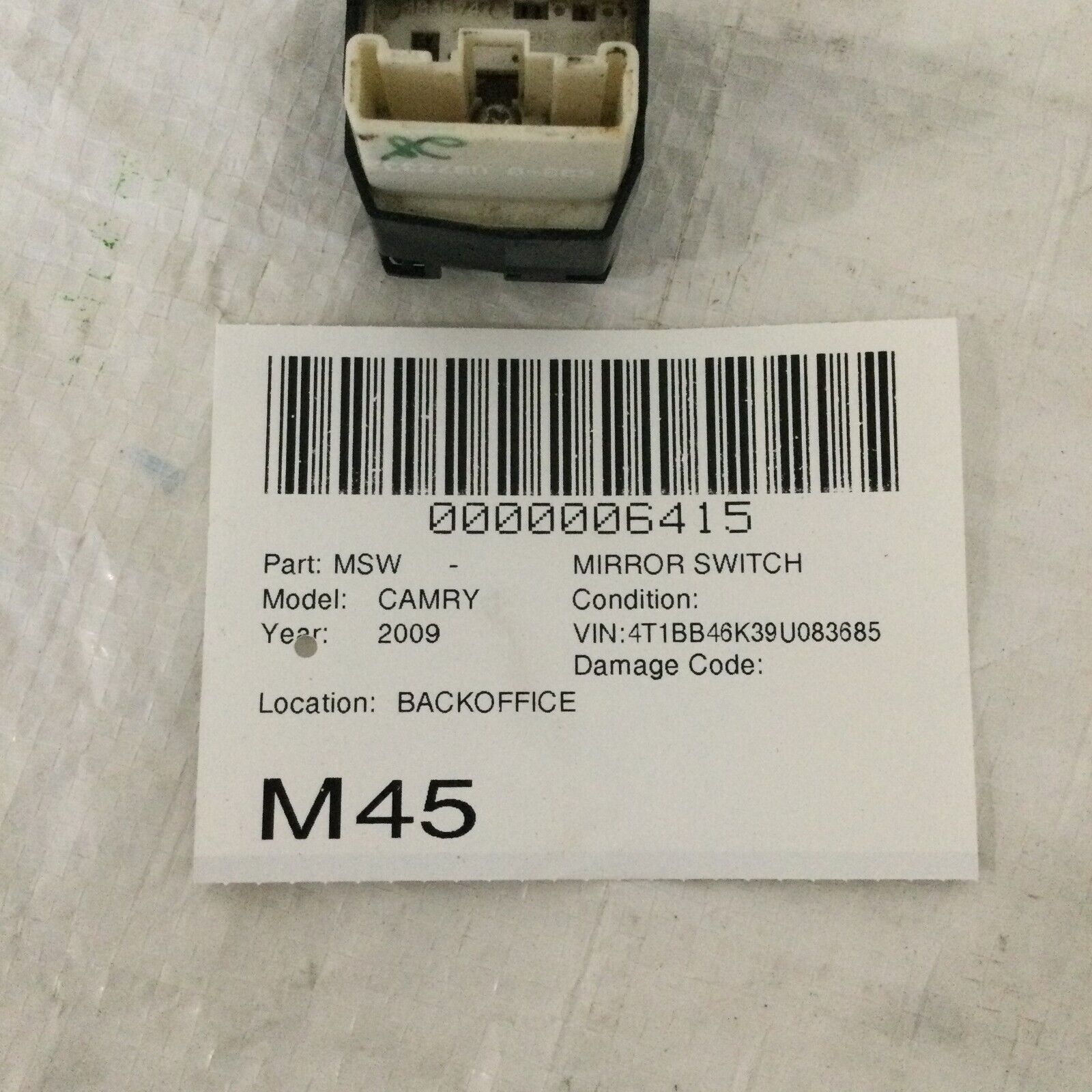 2007-2009 Toyota Camry Dash Mirror Control Switch 183574 OEM